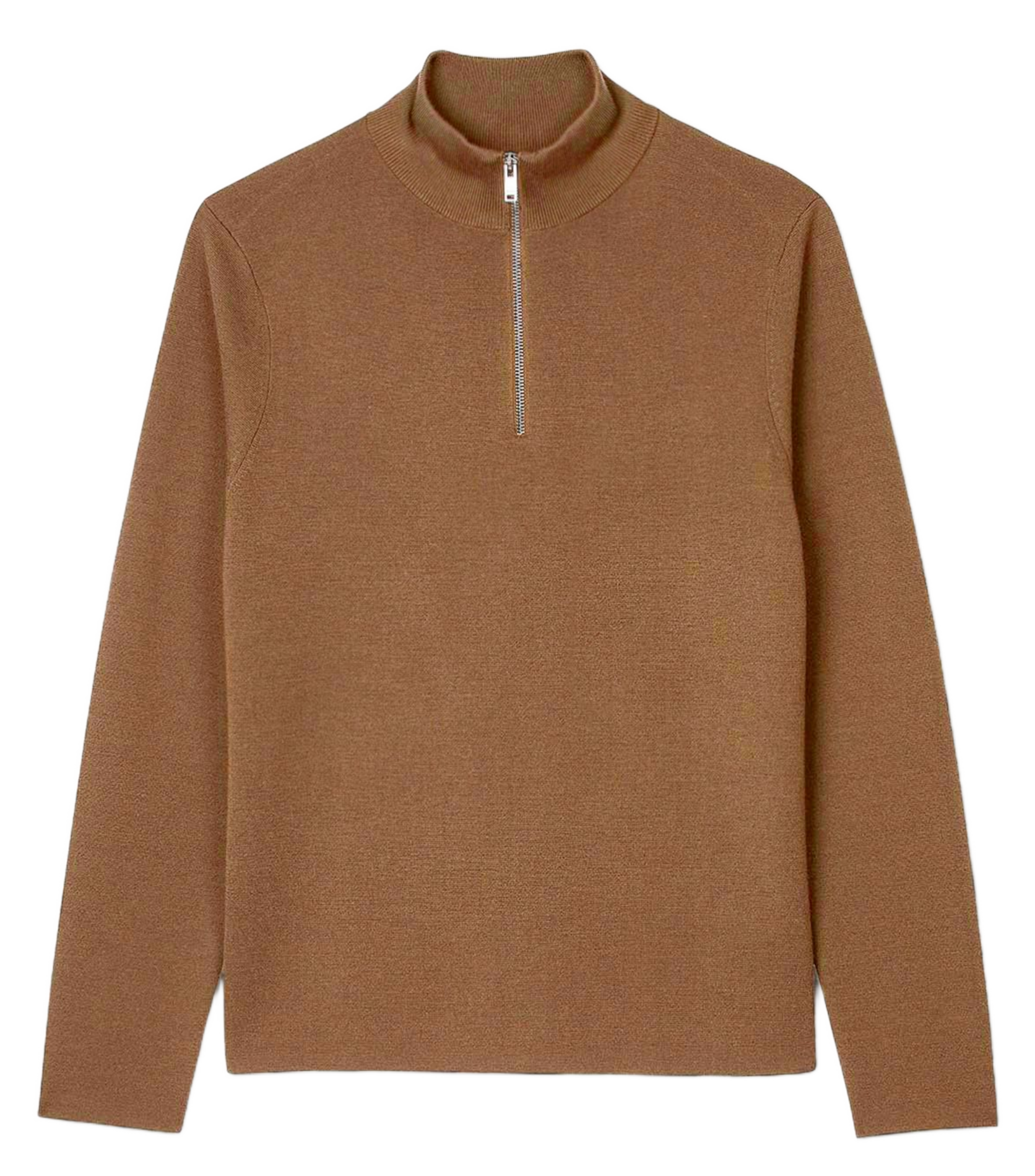 Pull col montant zippé en laine SANDRO Beige