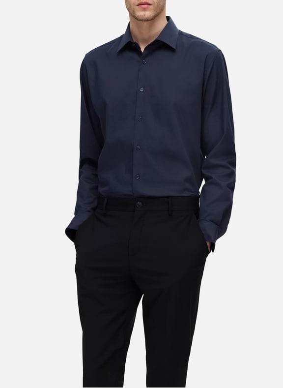 Slim shirt in blended organic cotton Blue by SELECTED SELECTED Slim shirt in blended organic cotton Blue