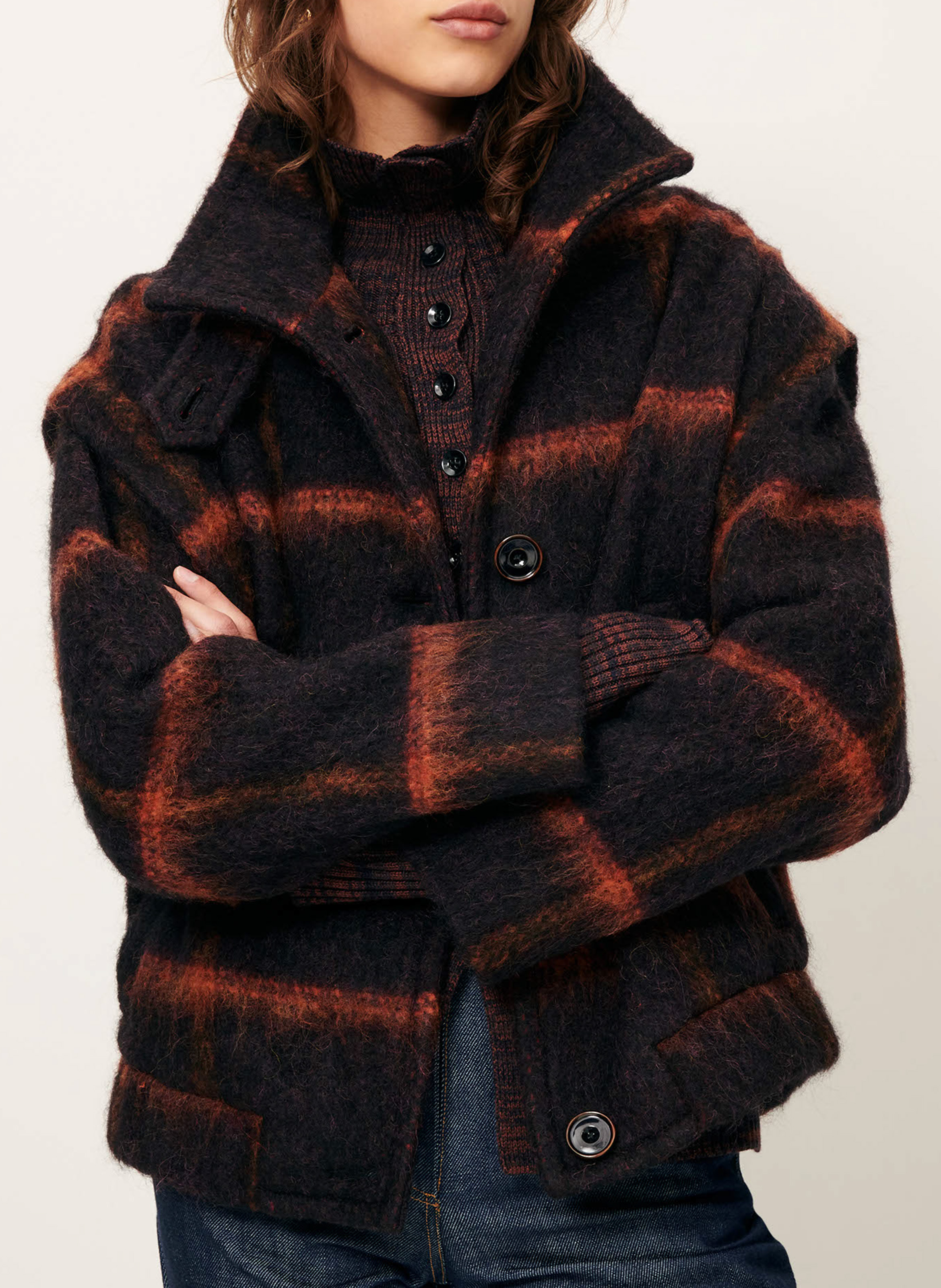 Manteau droit en laine mélangée paolino SESSUN Bleu