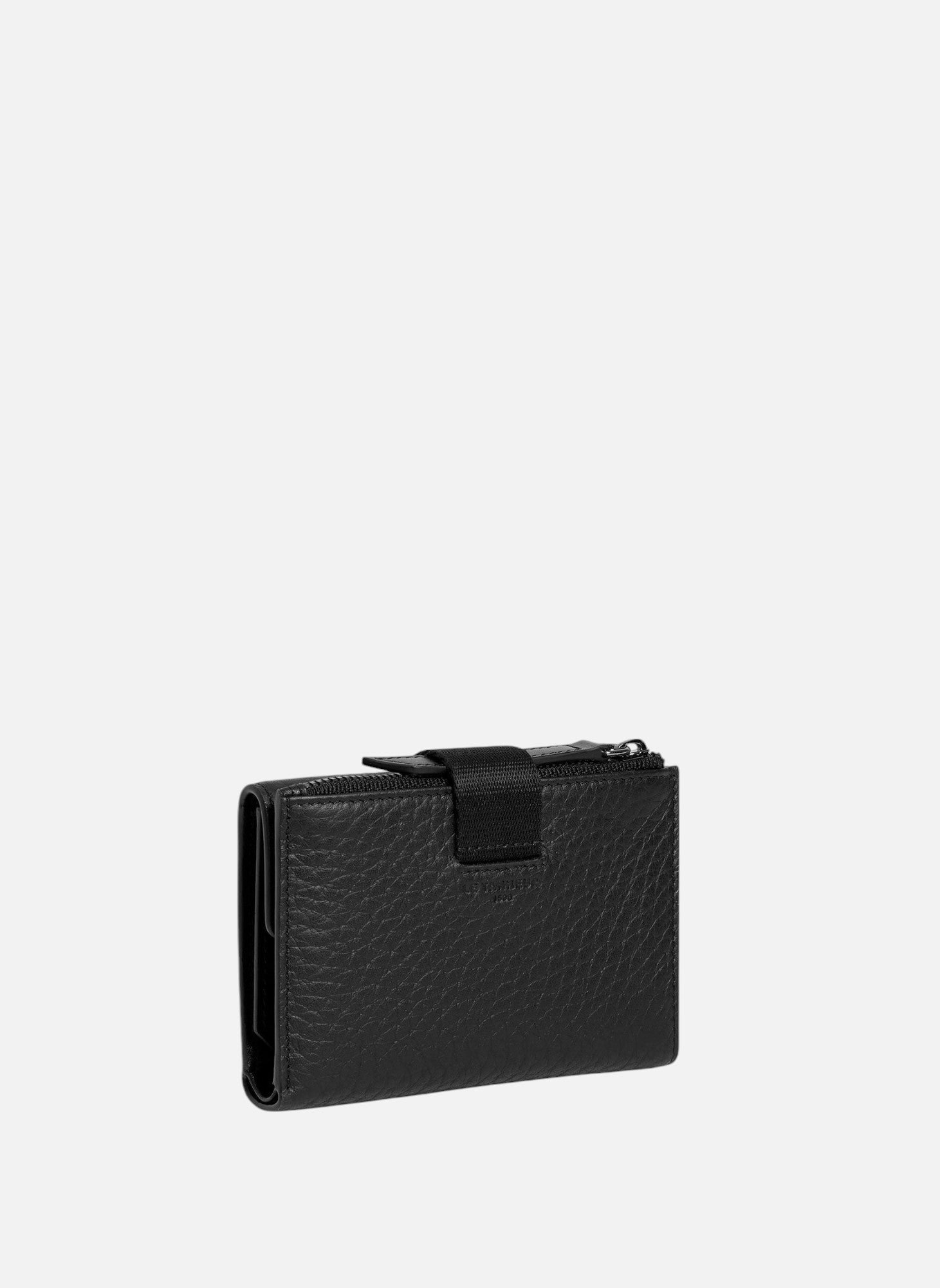 Porte cartes noah en cuir grain buffle et cuir lisse Noir