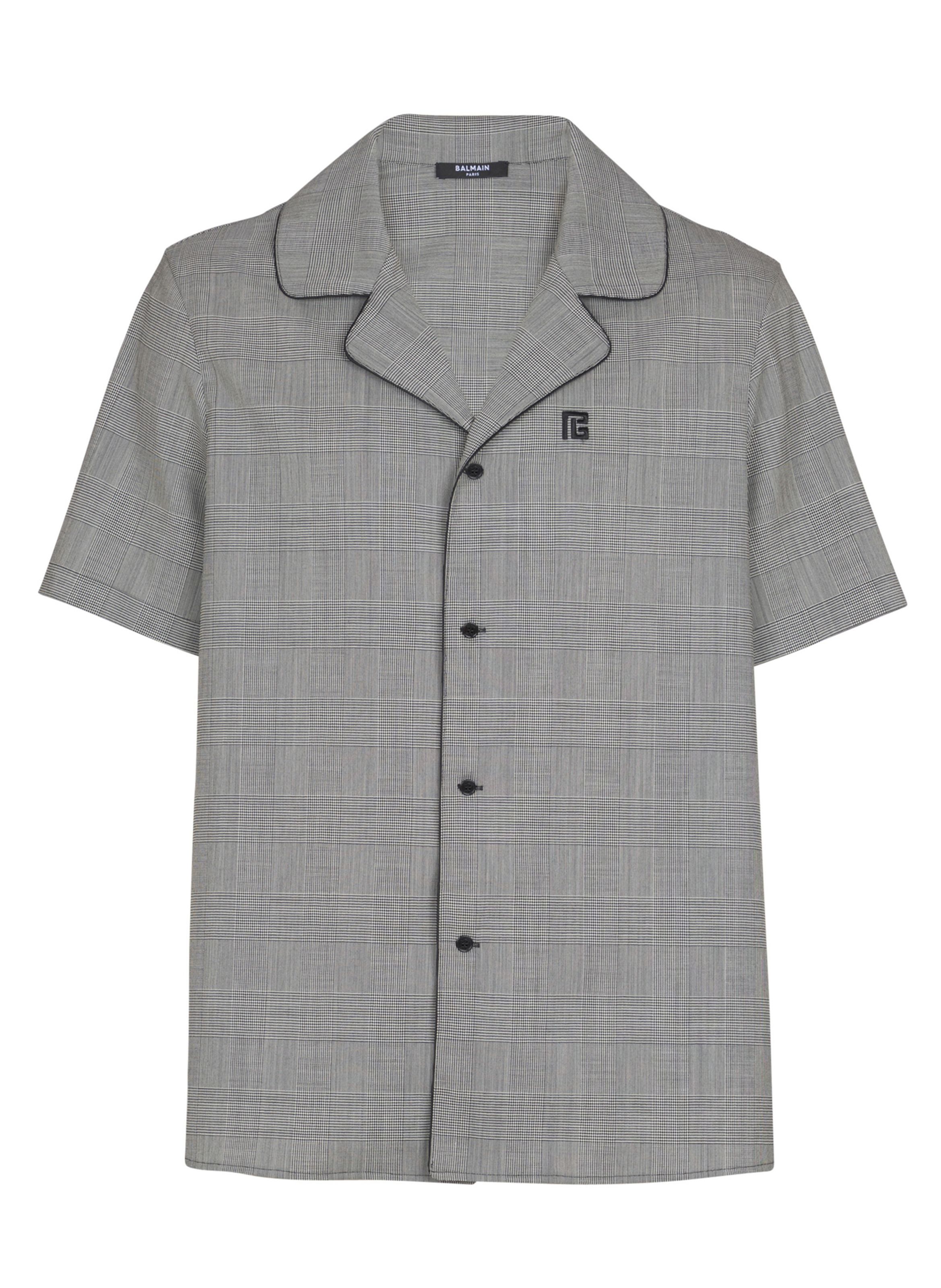 Chemise à manches courtes prince de galles BALMAIN Noir