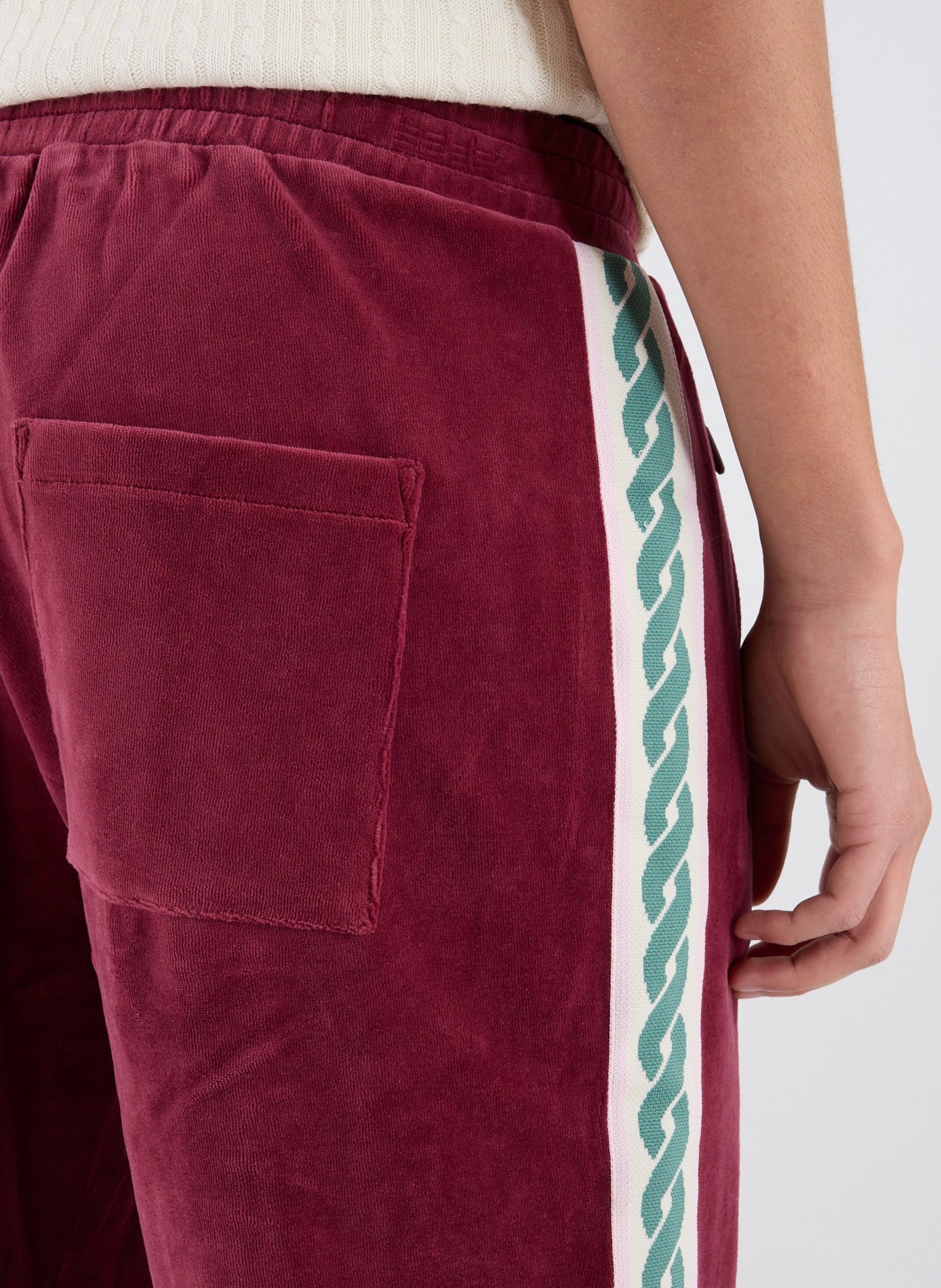 Mixed cotton velvet sweatpants DROLE DE MONSIEUR Red