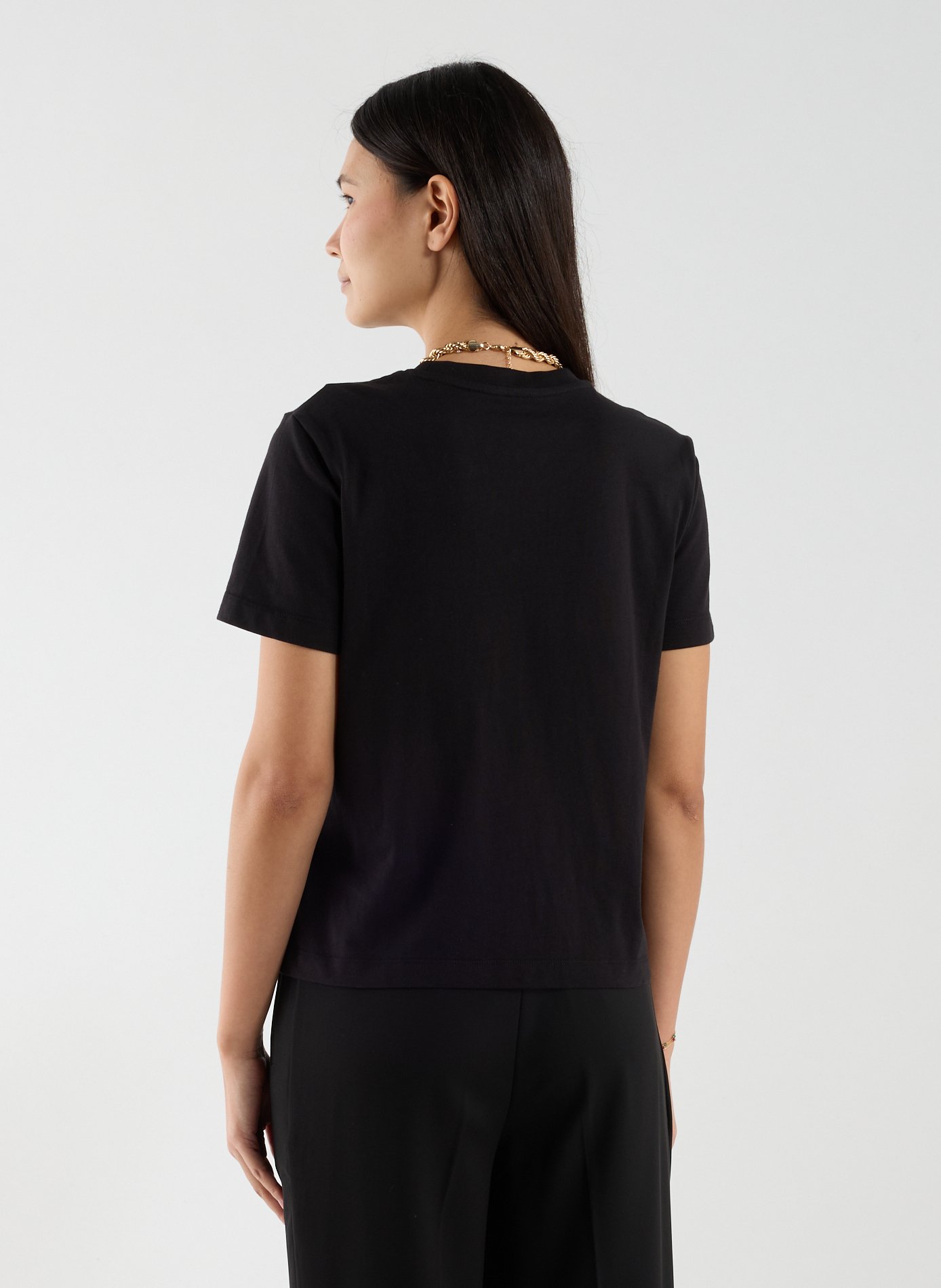 T-shirt col rond en coton CALVIN KLEIN Noir