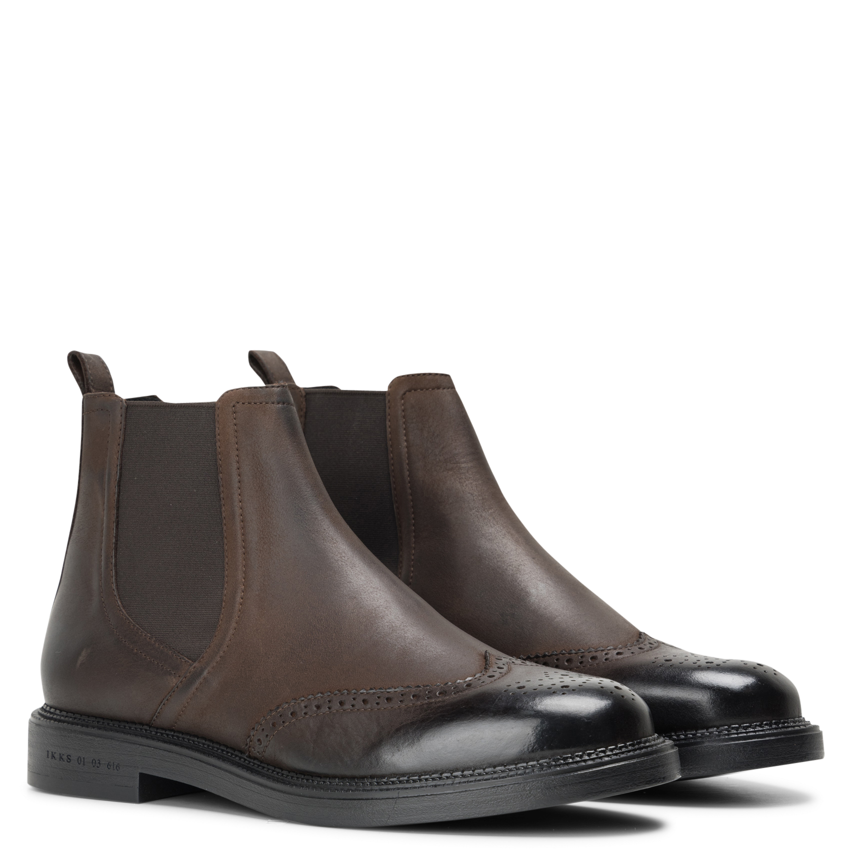Bottines en cuir IKKS Marron