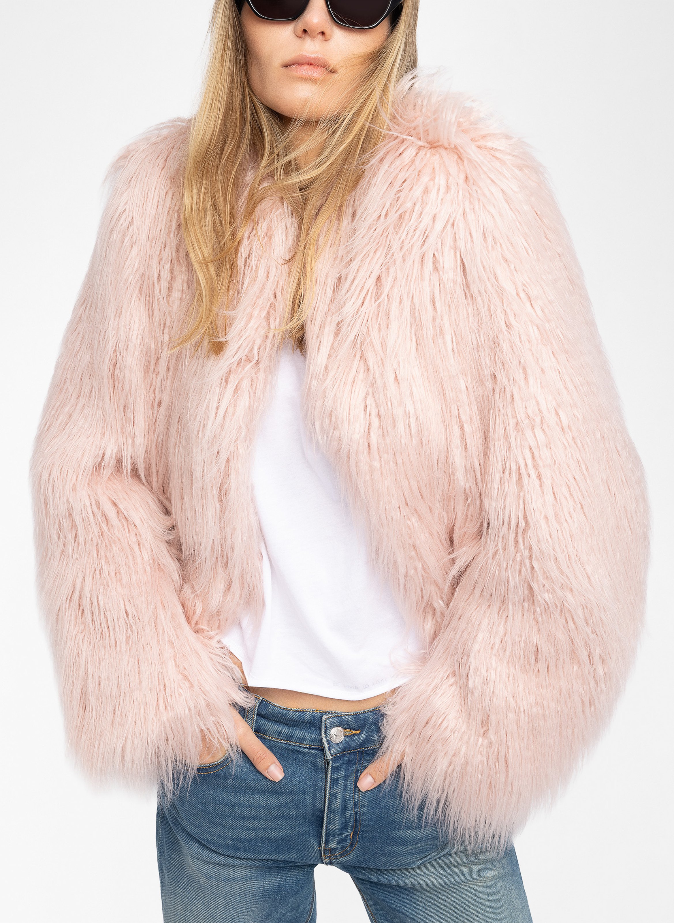 Manteau col rond freddie ZADIG&VOLTAIRE Rose