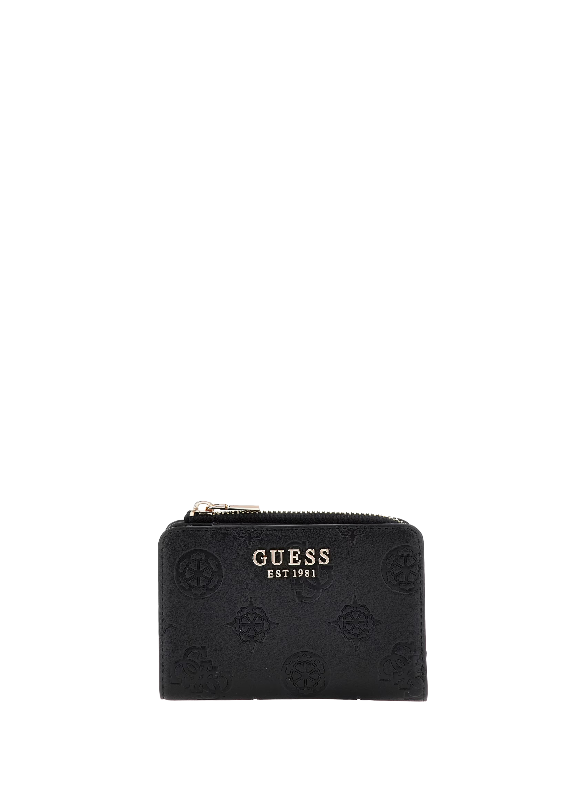 Porte-monnaie monogrammé effet cuir GUESS Noir