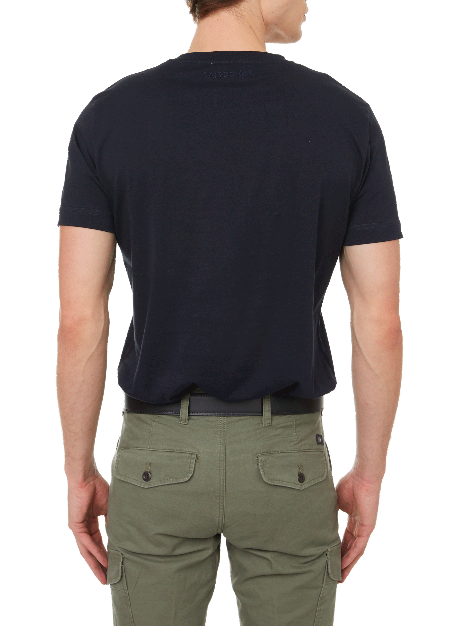 T-shirt Baff col rond en coton Bleu