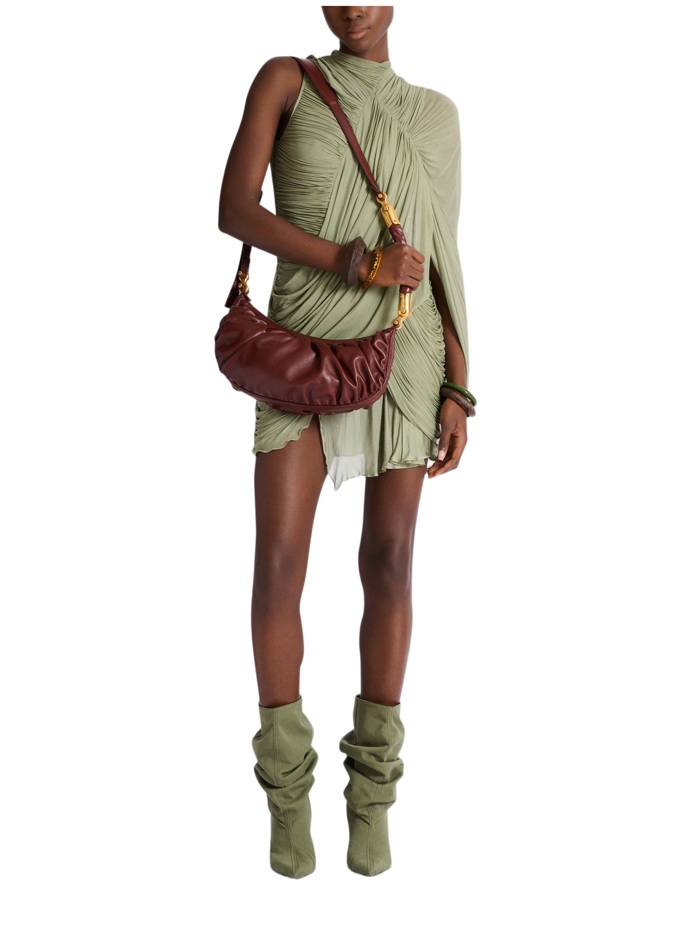 Robe drapée en jersey fluide BALMAIN Vert