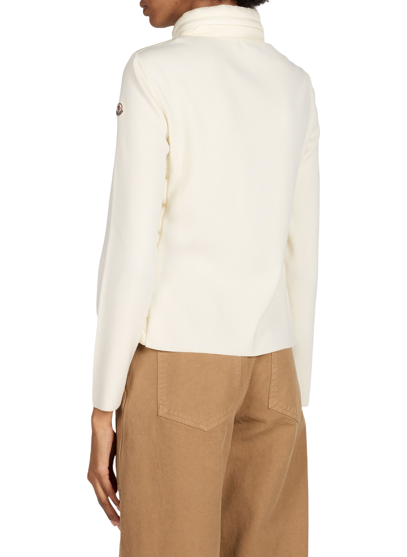 Cardigan cintré à capuche amovible MONCLER Blanc