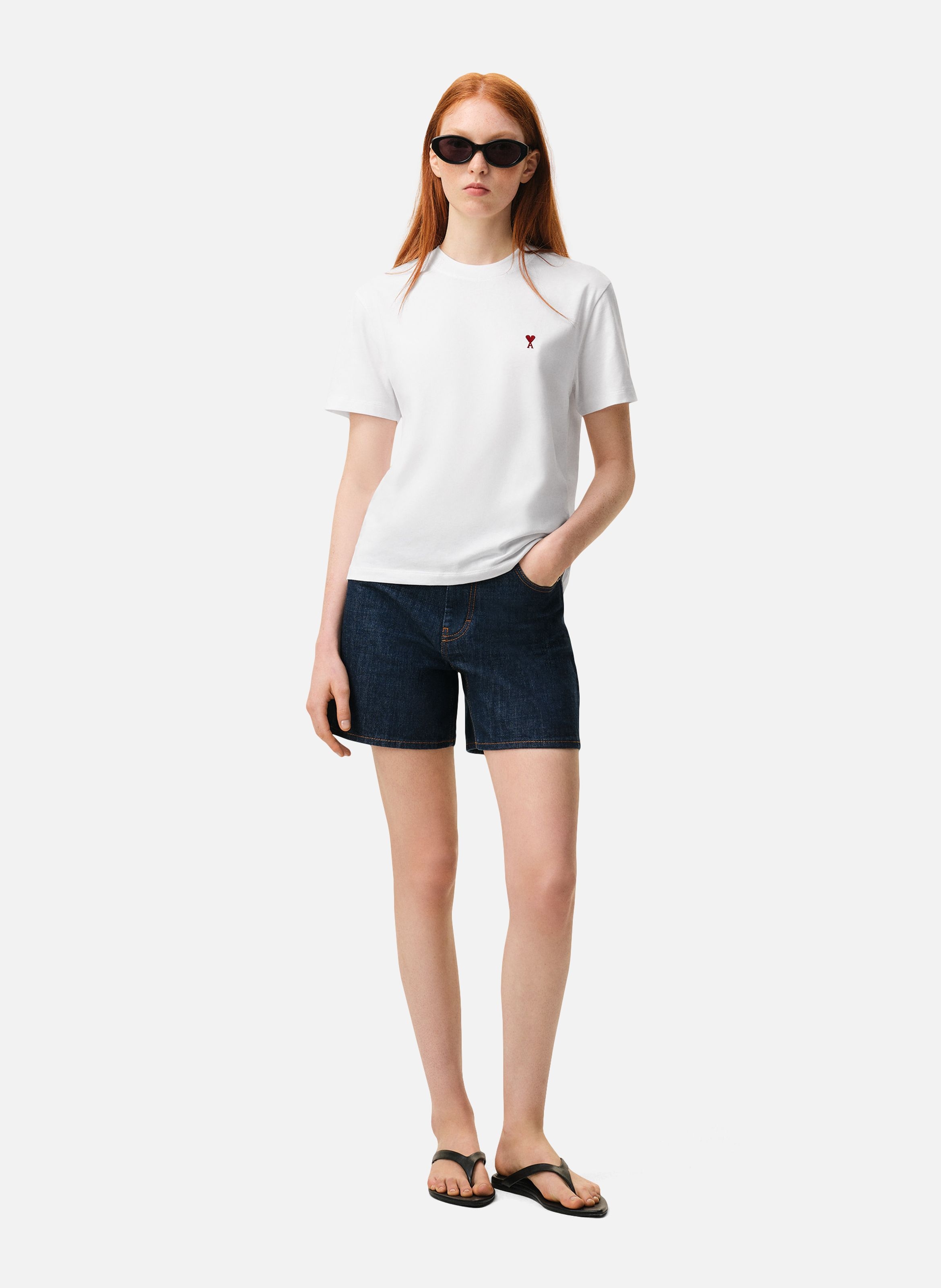 T-shirt Ami de Coeur Rouge unisexe AMI PARIS Blanc