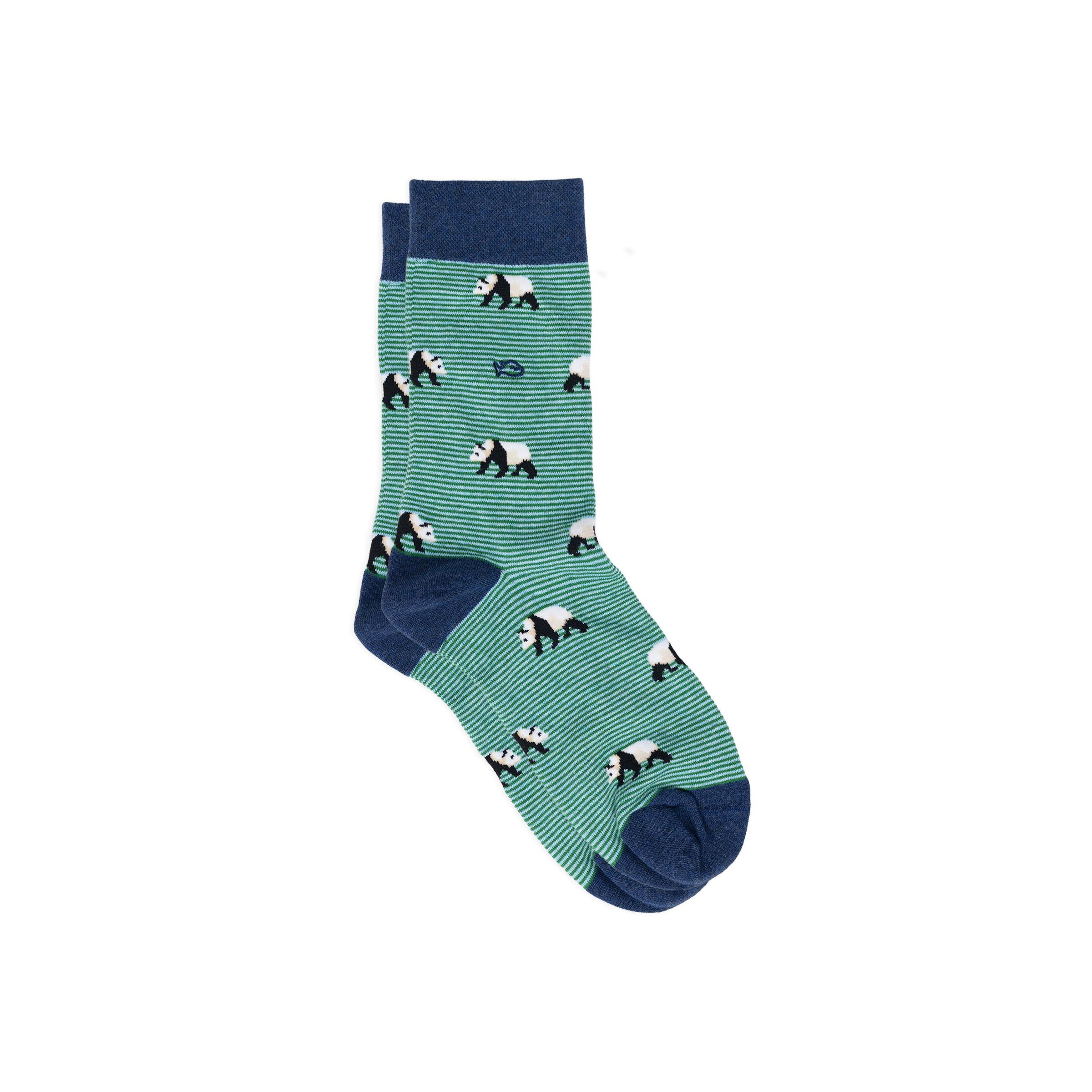 Chaussettes en coton peigné animaux  Vert et bleu