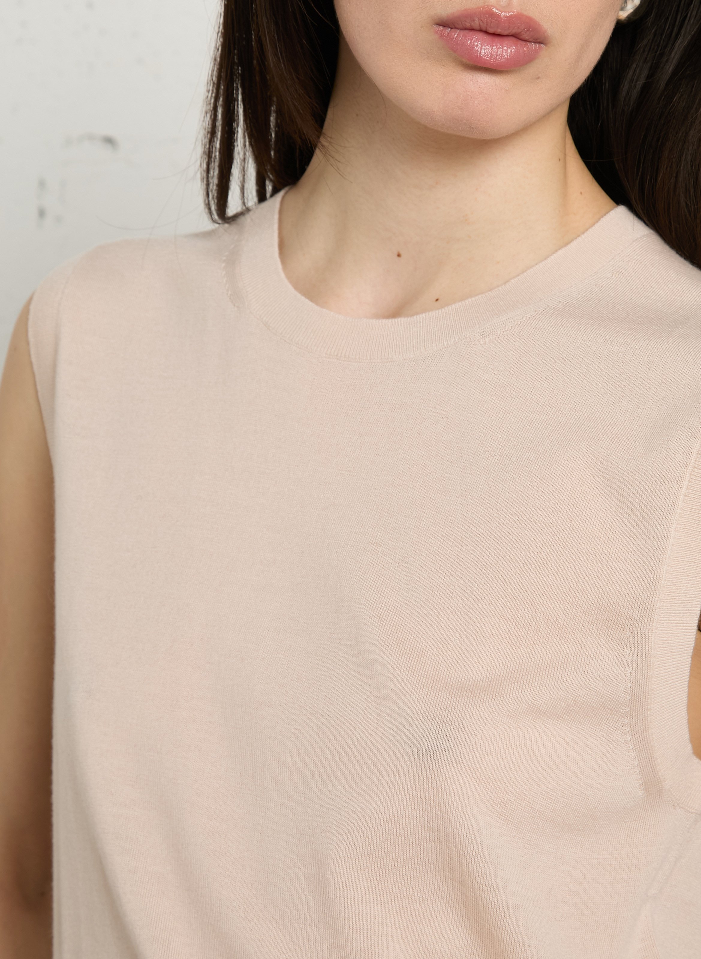 Pull droit sans manches en laine fergie SOEUR Rose