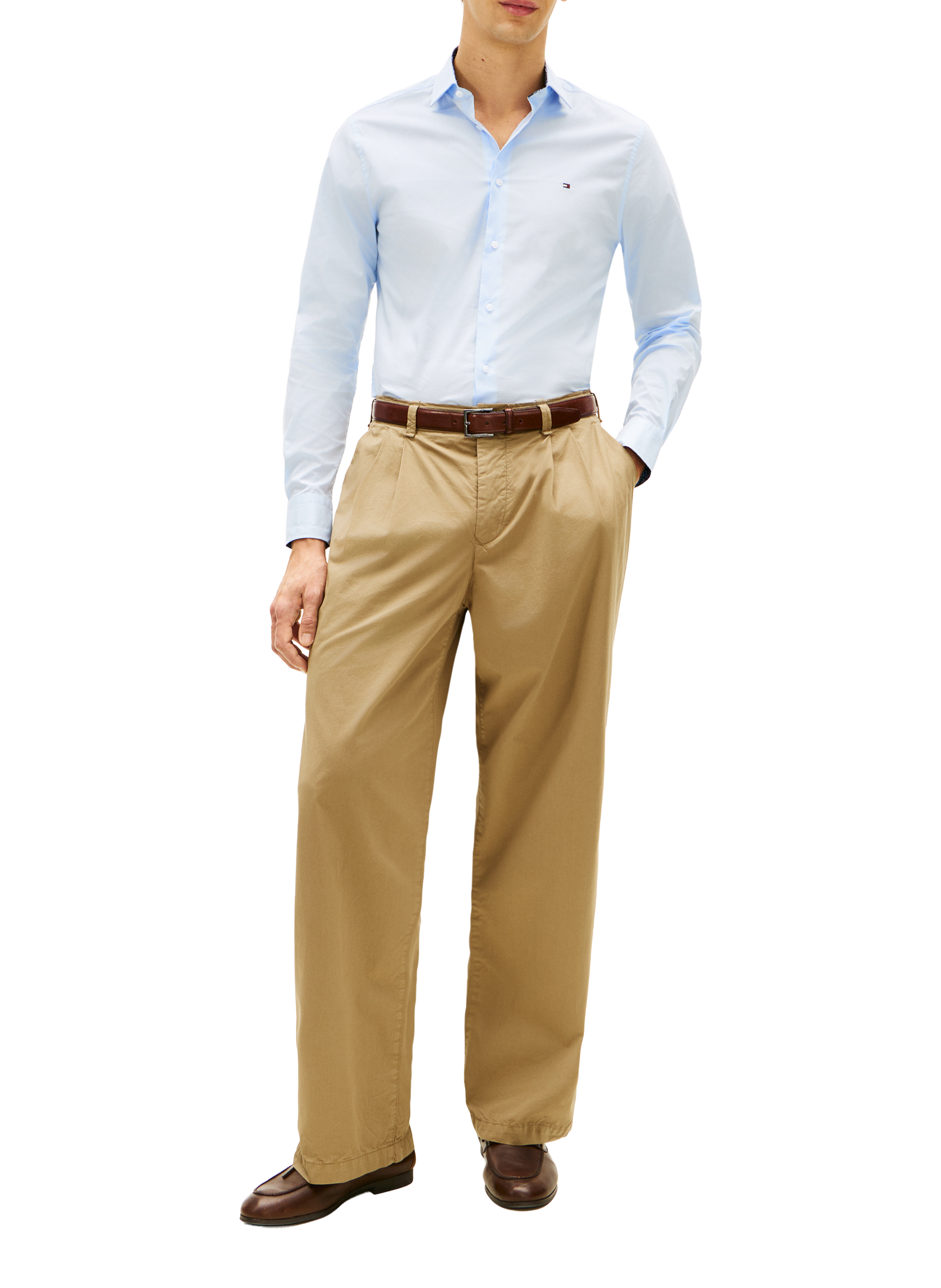 Straight shirt in blended cotton TOMMY HILFIGER Blue