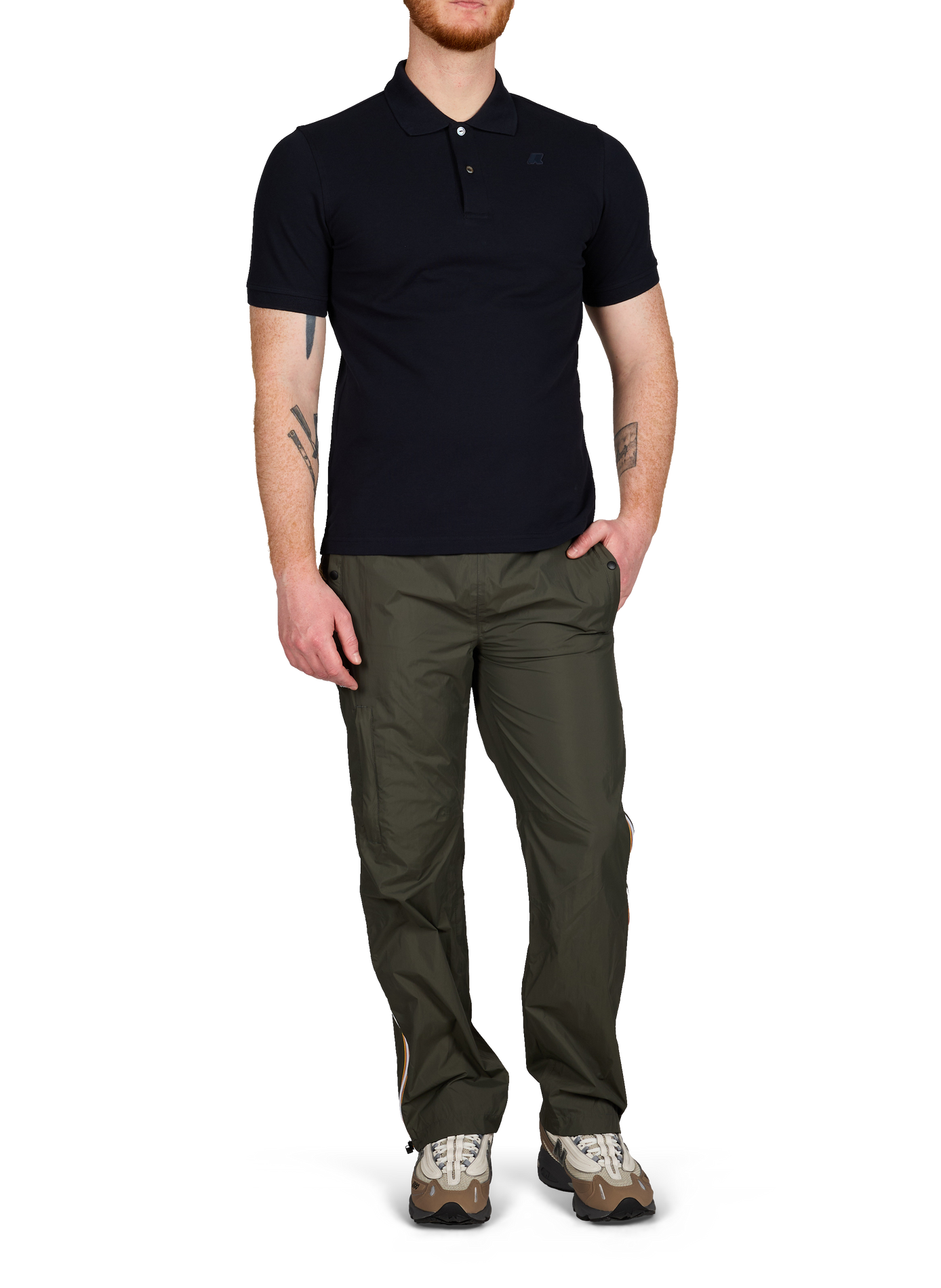 Polo manches courtes en coton mélangé K-WAY Bleu