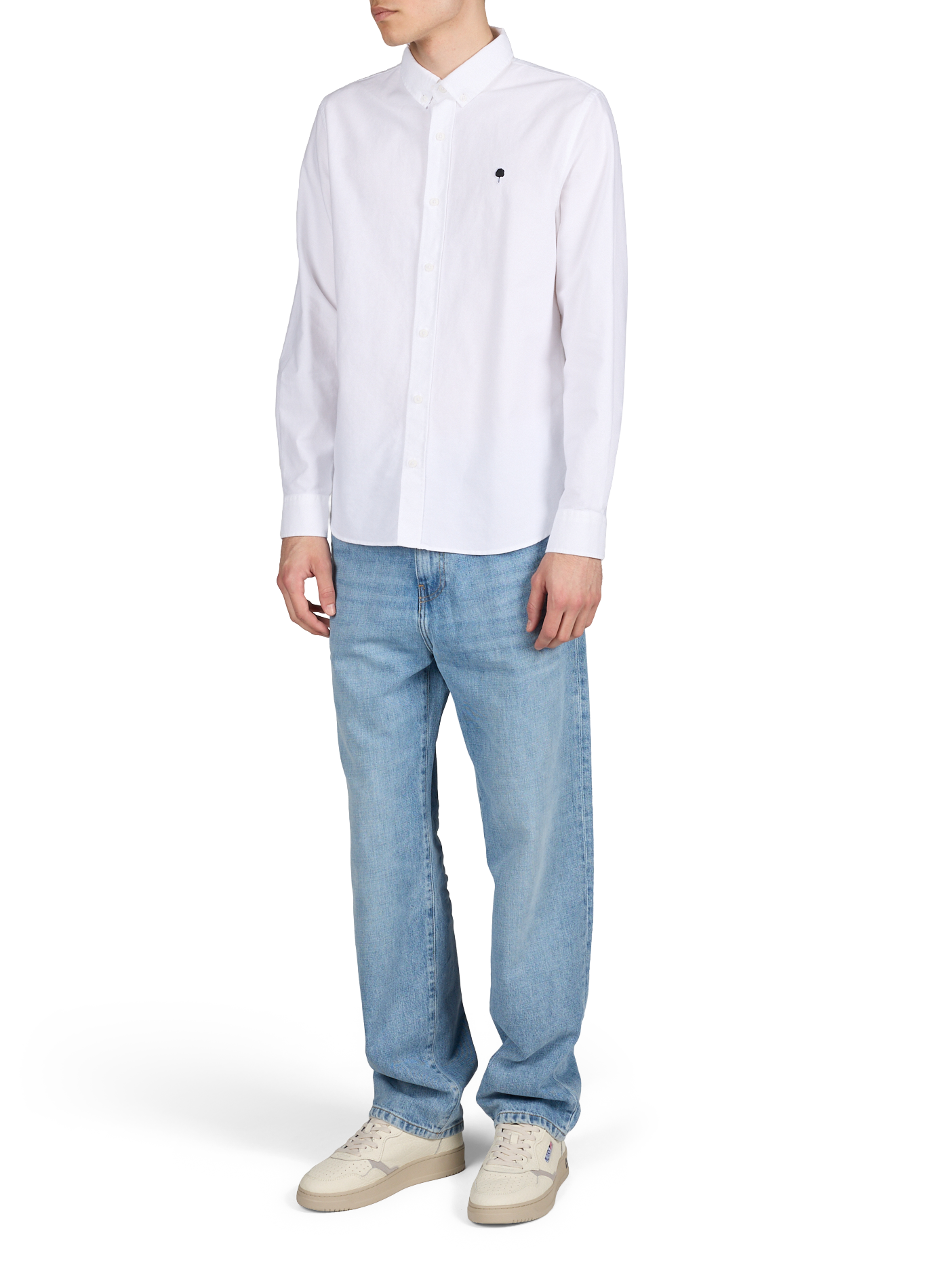 Camicia dritta ricamata Ivoy in cotone FAGUO Bianco