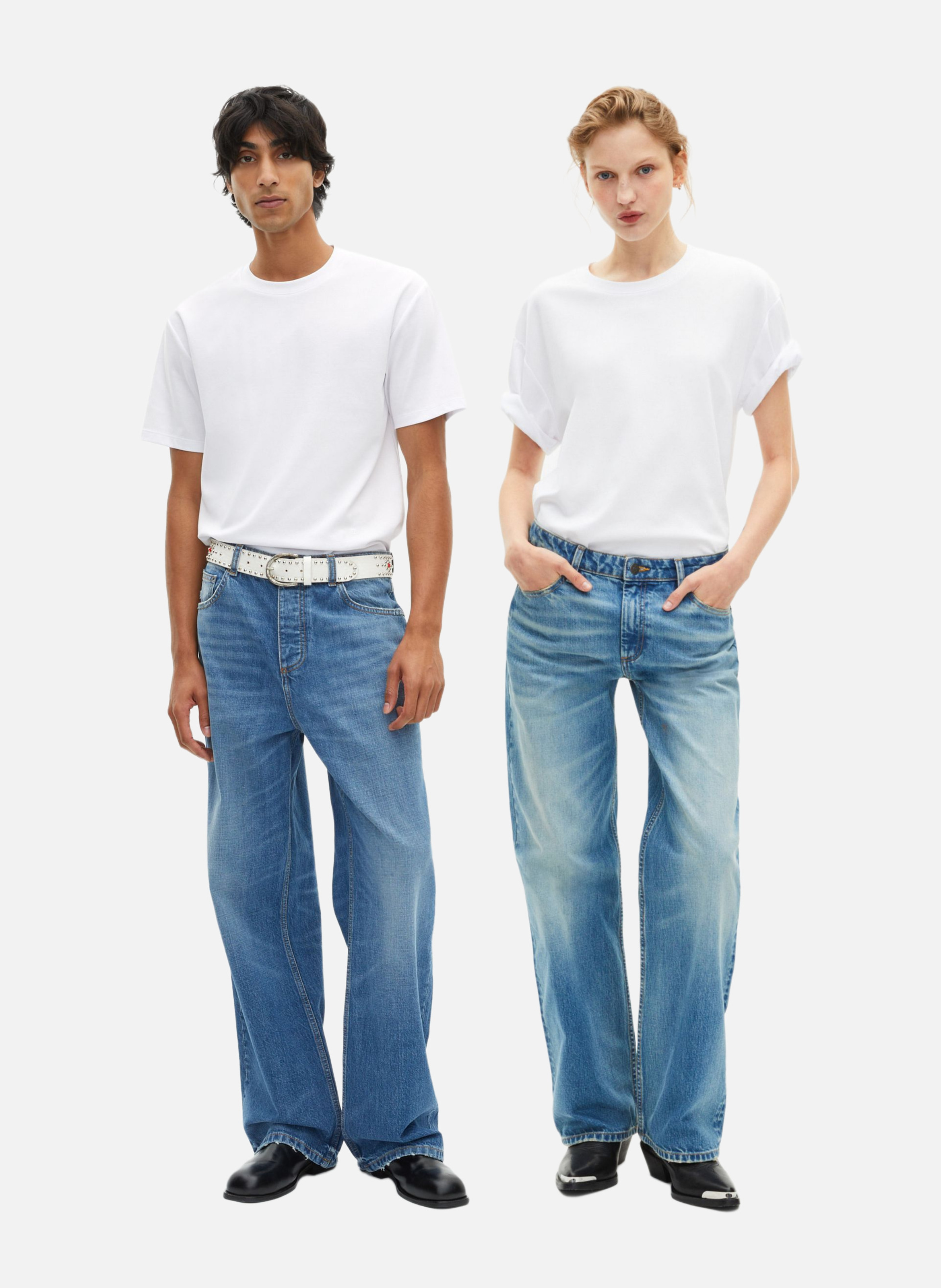 T-shirt mixte droit uni unisexe THE KOOPLES Blanc