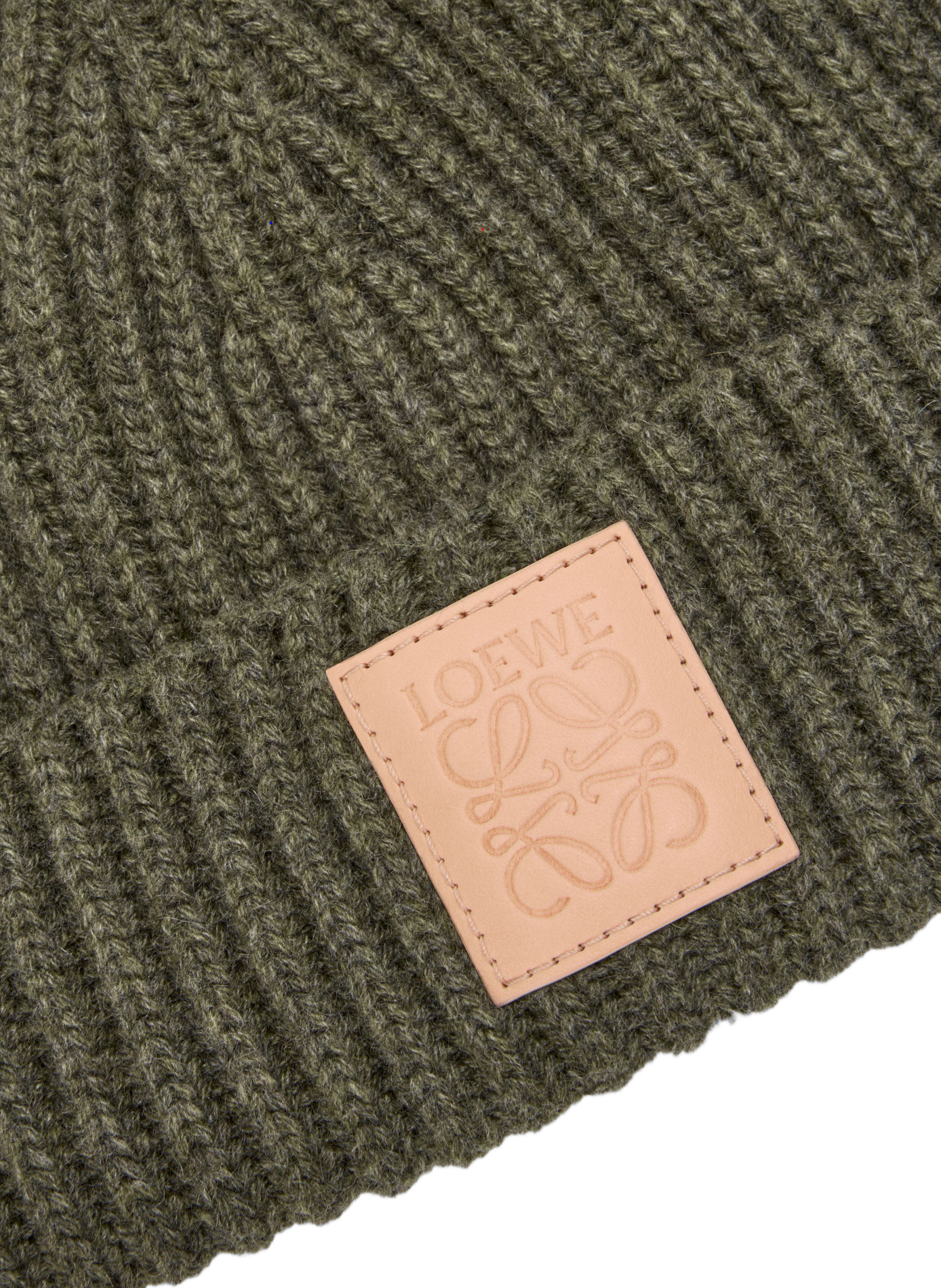 Ribbed Cashmere Beanie LOEWE Khaki