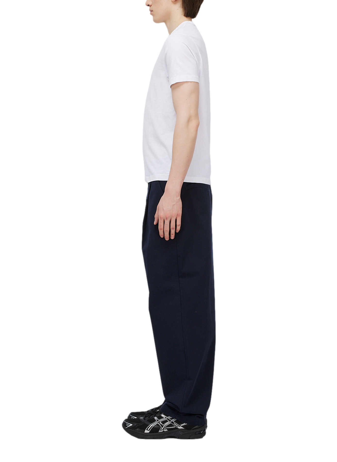 Pantalon ample uni à plis en coton  DIME Bleu