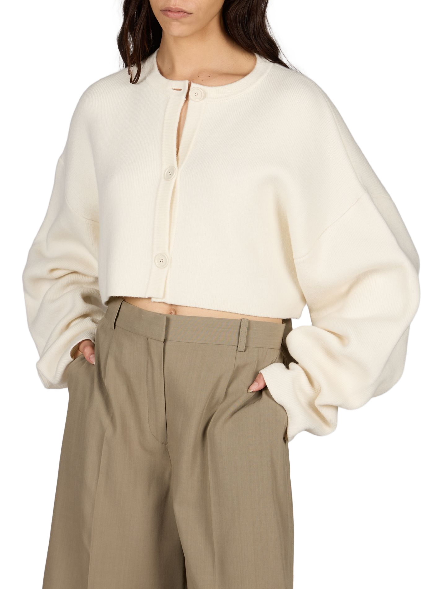 Short wool cardigan TOTEME White
