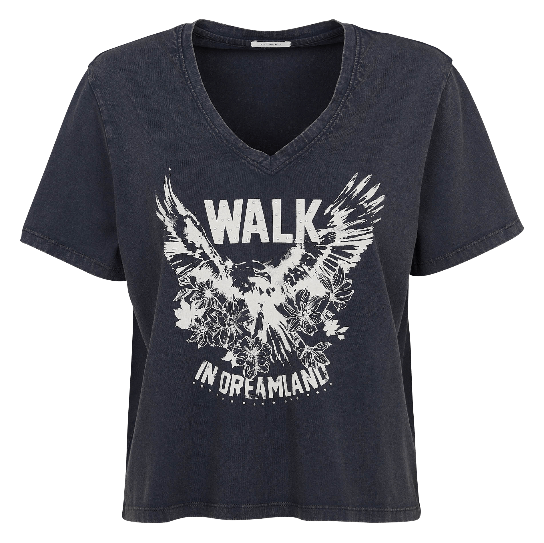 Tee-shirt col v en coton IKKS Noir