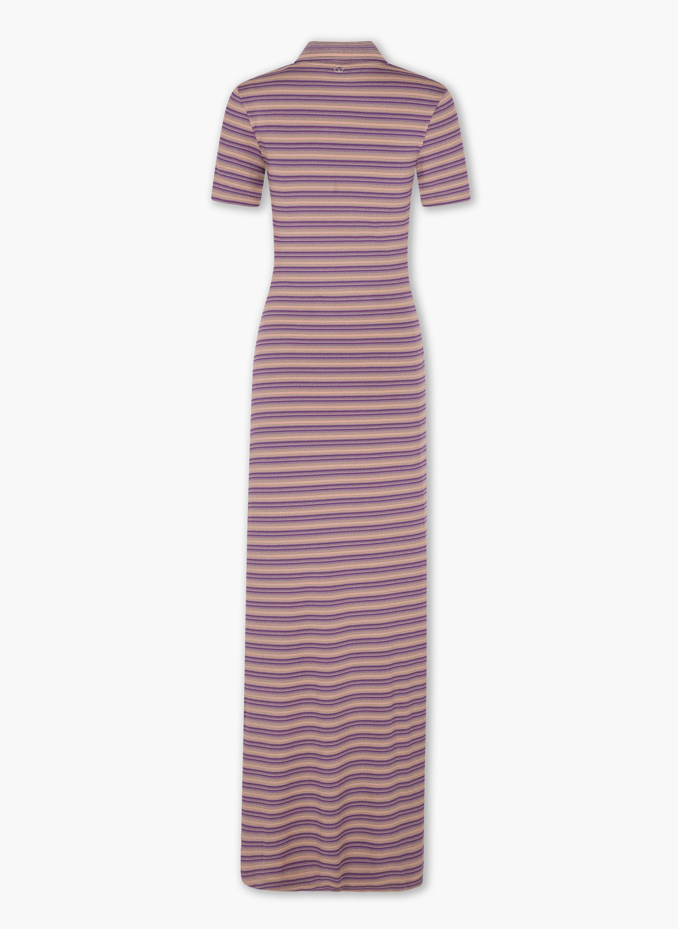 Longue robe piercing en jersey viscose rayé RABANNE Violet