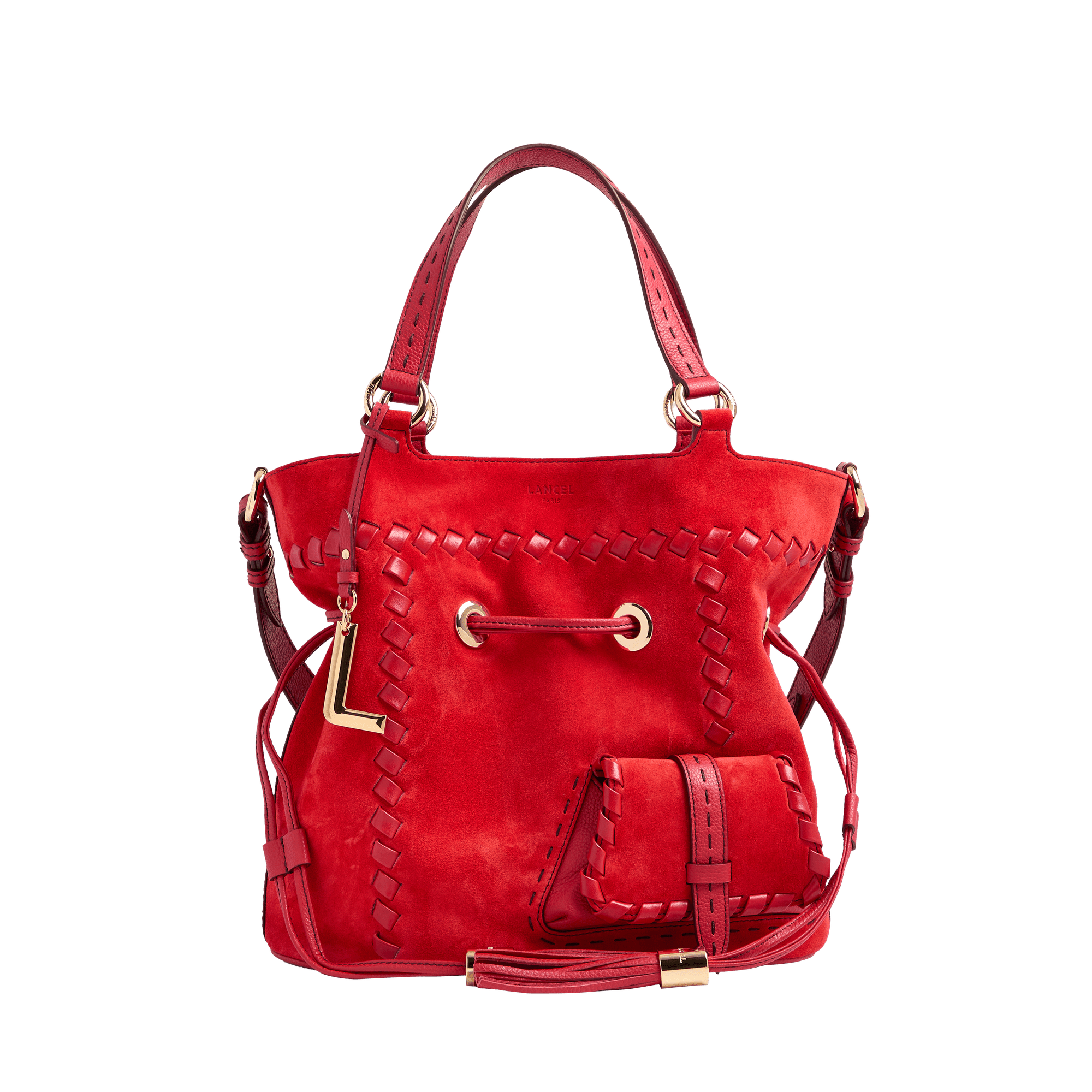 Handtas eerste flirt capsule 150 jaar in kalfsleer LANCEL Rood