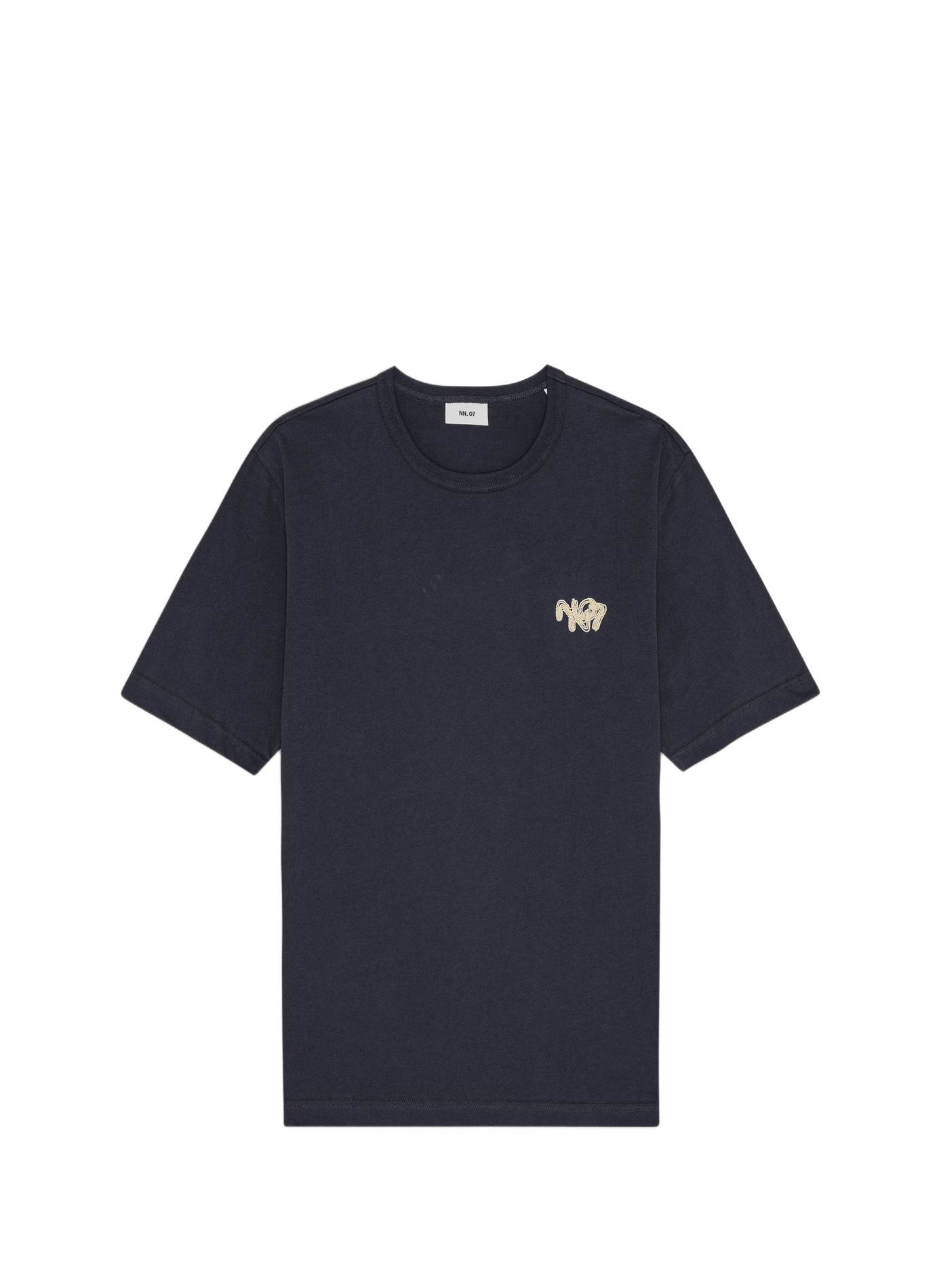 Short-sleeve plain T-shirt with embroidered logo in cotton NN.07 Blue