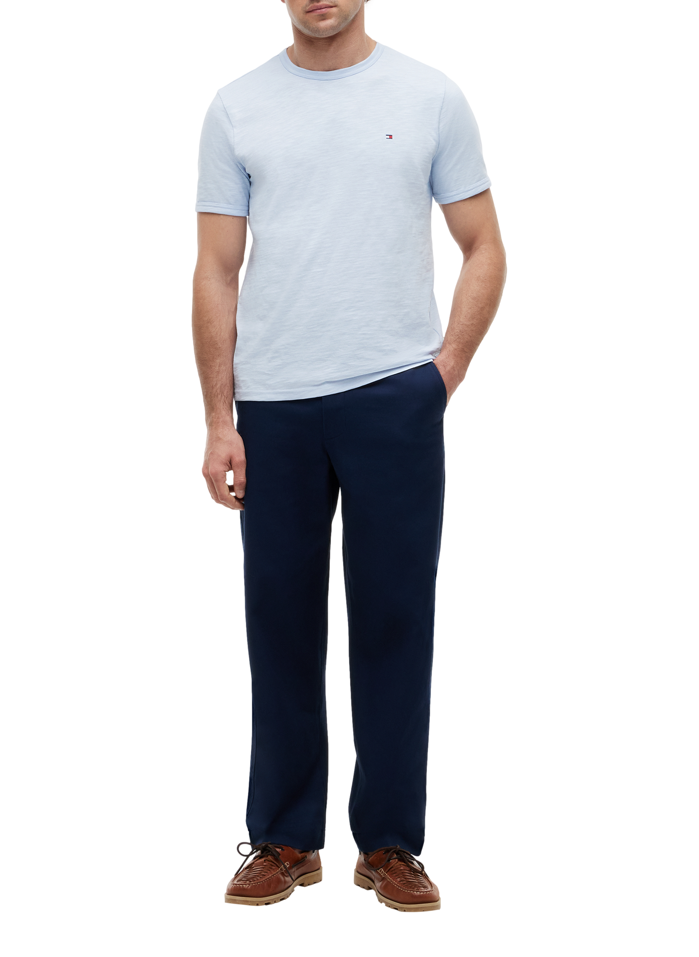 T-shirt droit en coton TOMMY HILFIGER Bleu
