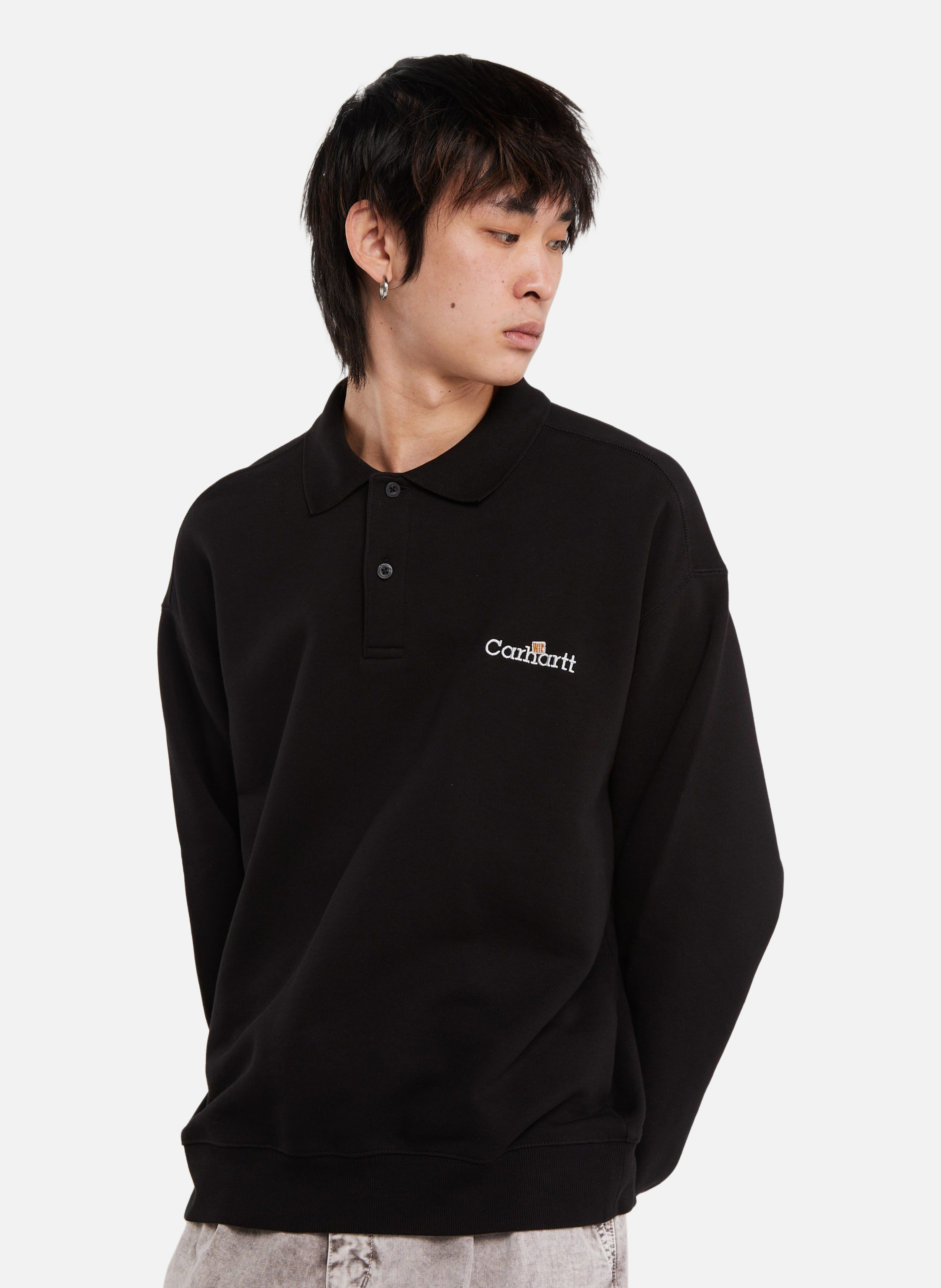 Sweatshirt wip label polo sweat CARHARTT WIP Noir
