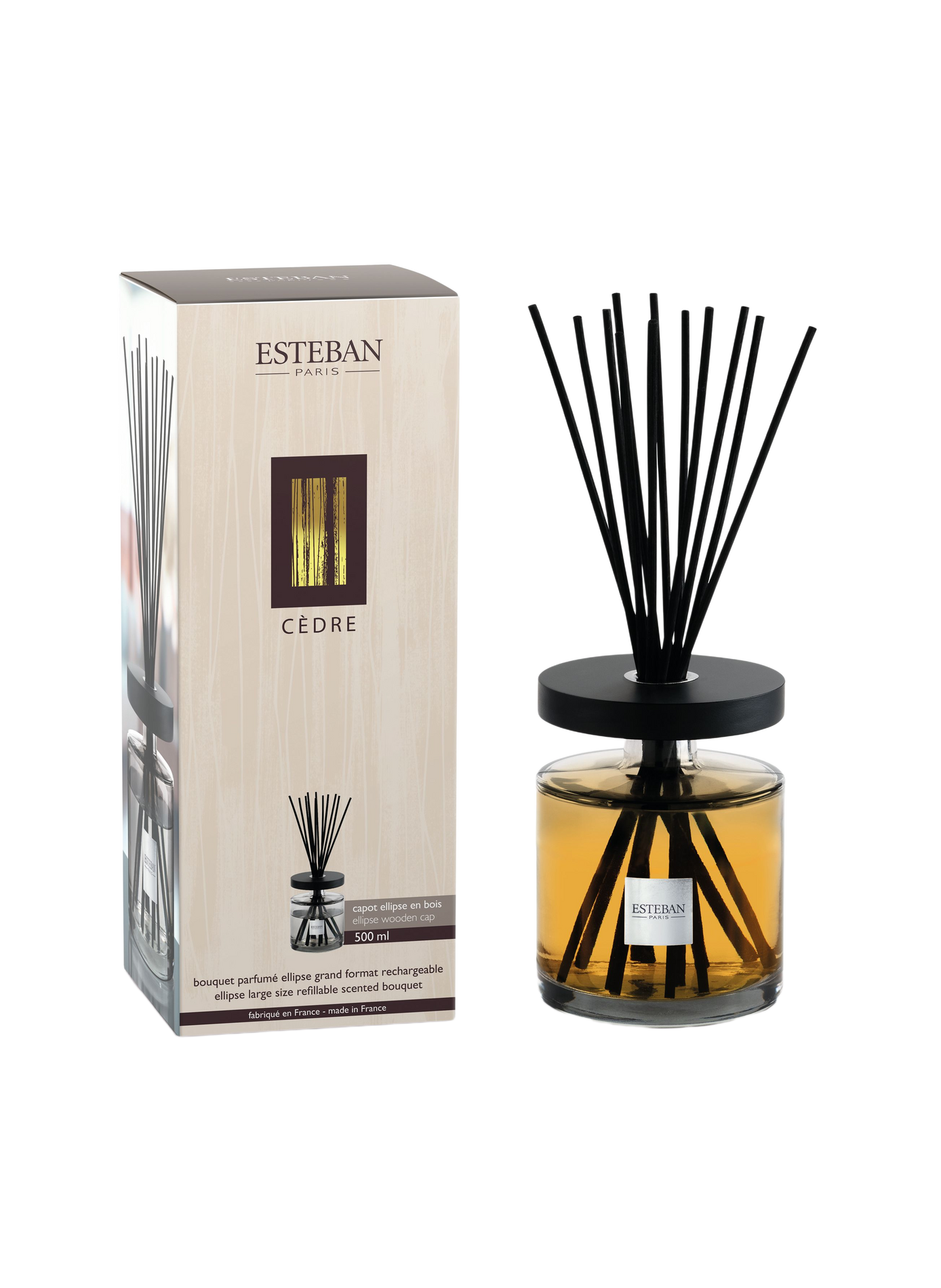 Refillable Cedar 500 ml Ellipse Perfumed Bouquet ESTEBAN Beige