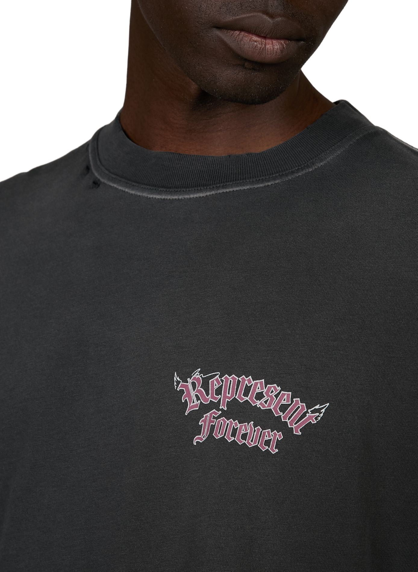 Round neck cotton t-shirt REPRESENT Black