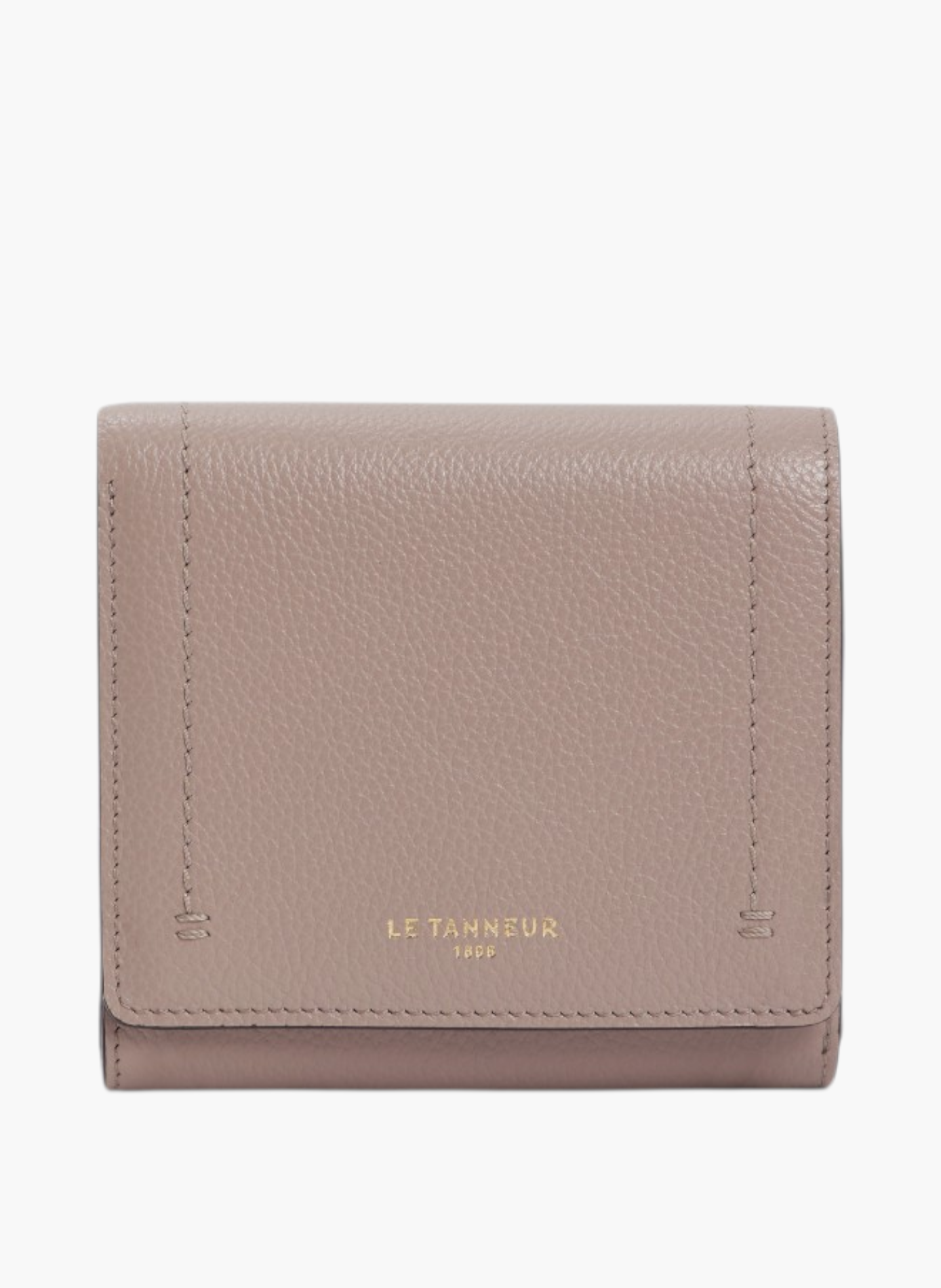 Petit portefeuille à rabat louison en cuir grainé LE TANNEUR Gris