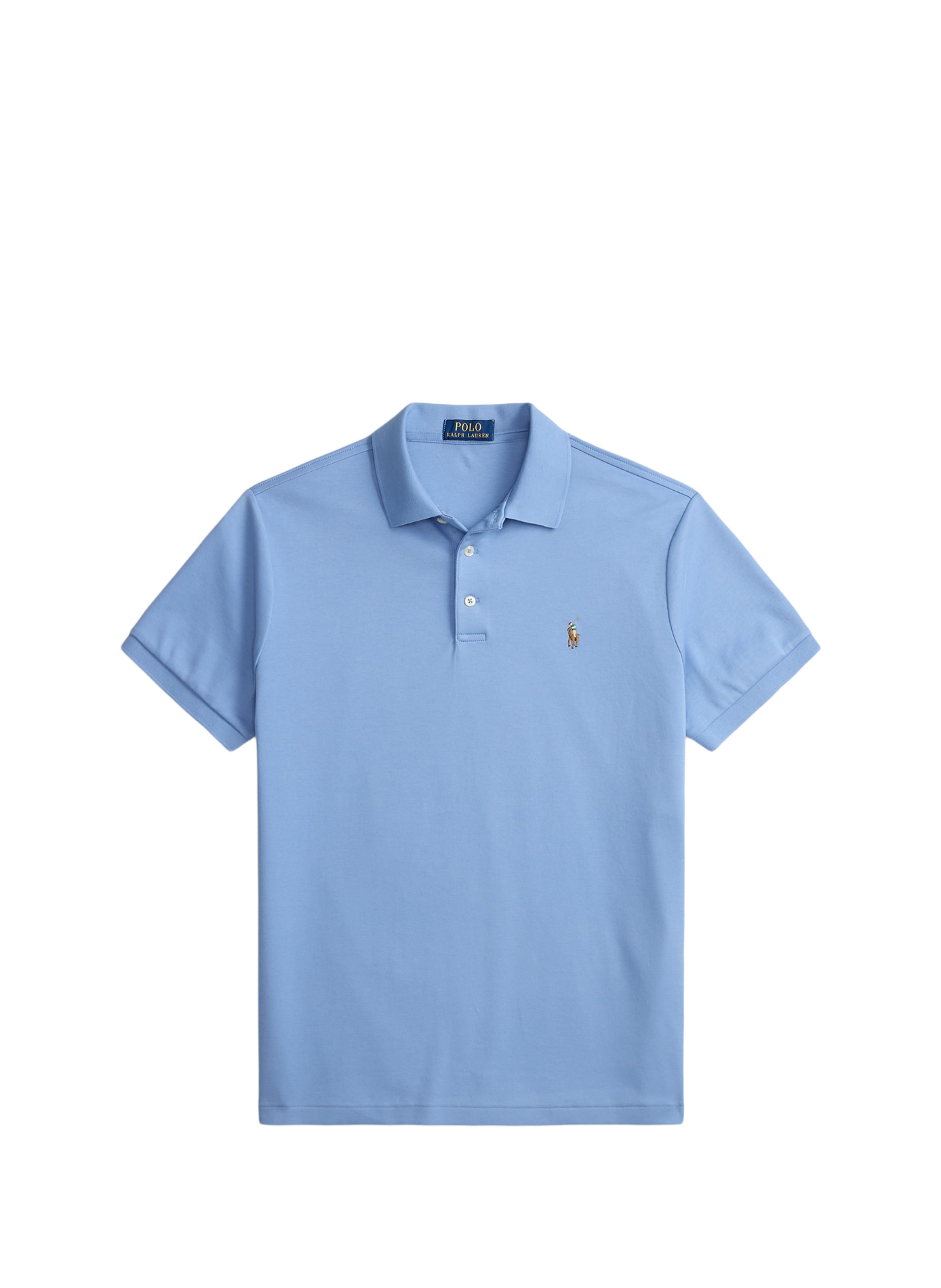 Polo droit en piqué de coton POLO RALPH LAUREN Bleu