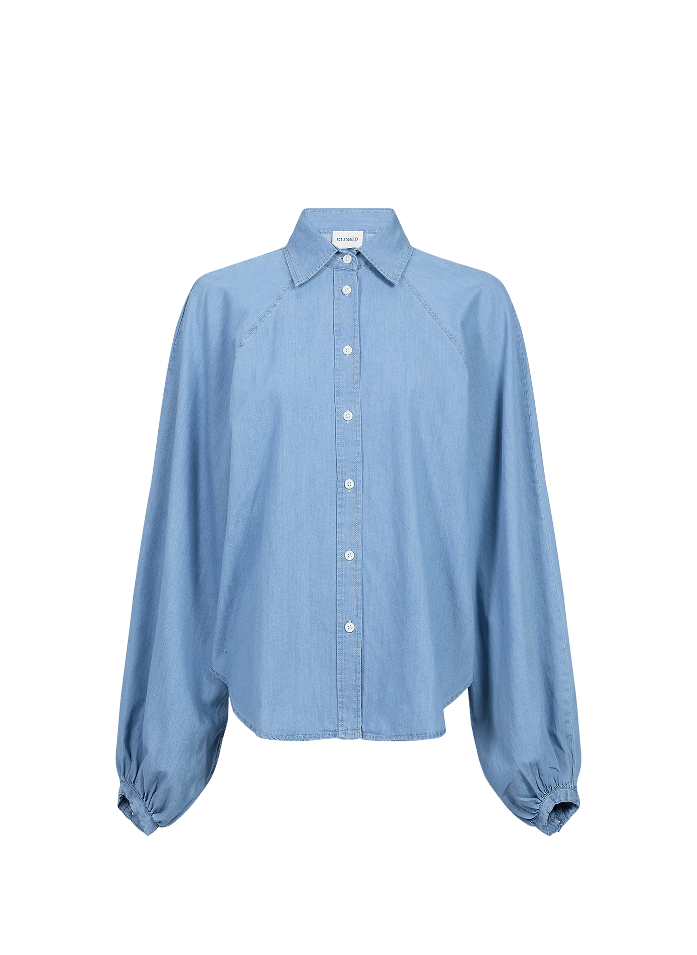 Chemise droite en denim de coton CLOSED Bleu