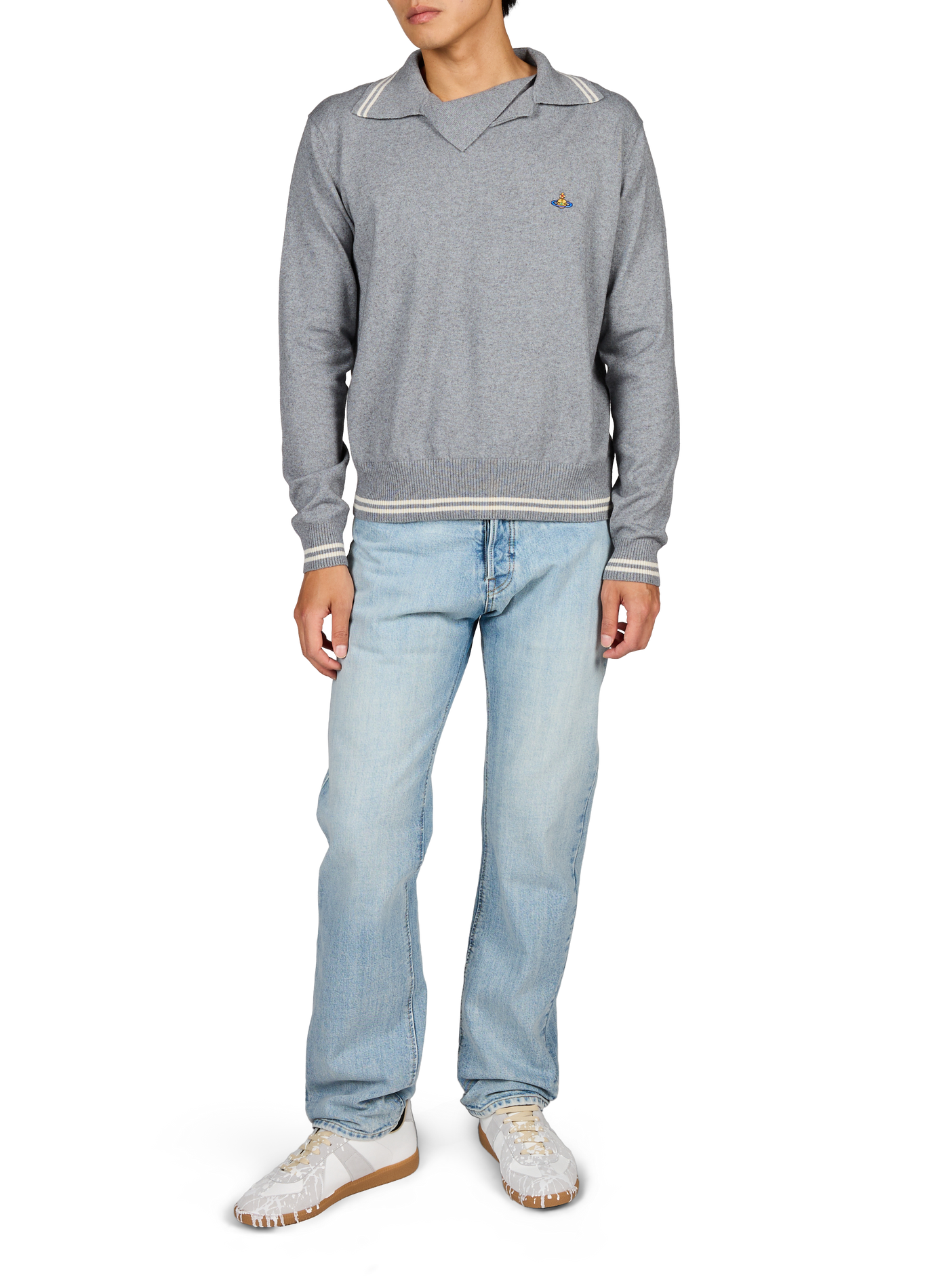 Mixed cotton logo sweater VIVIENNE WESTWOOD Grey