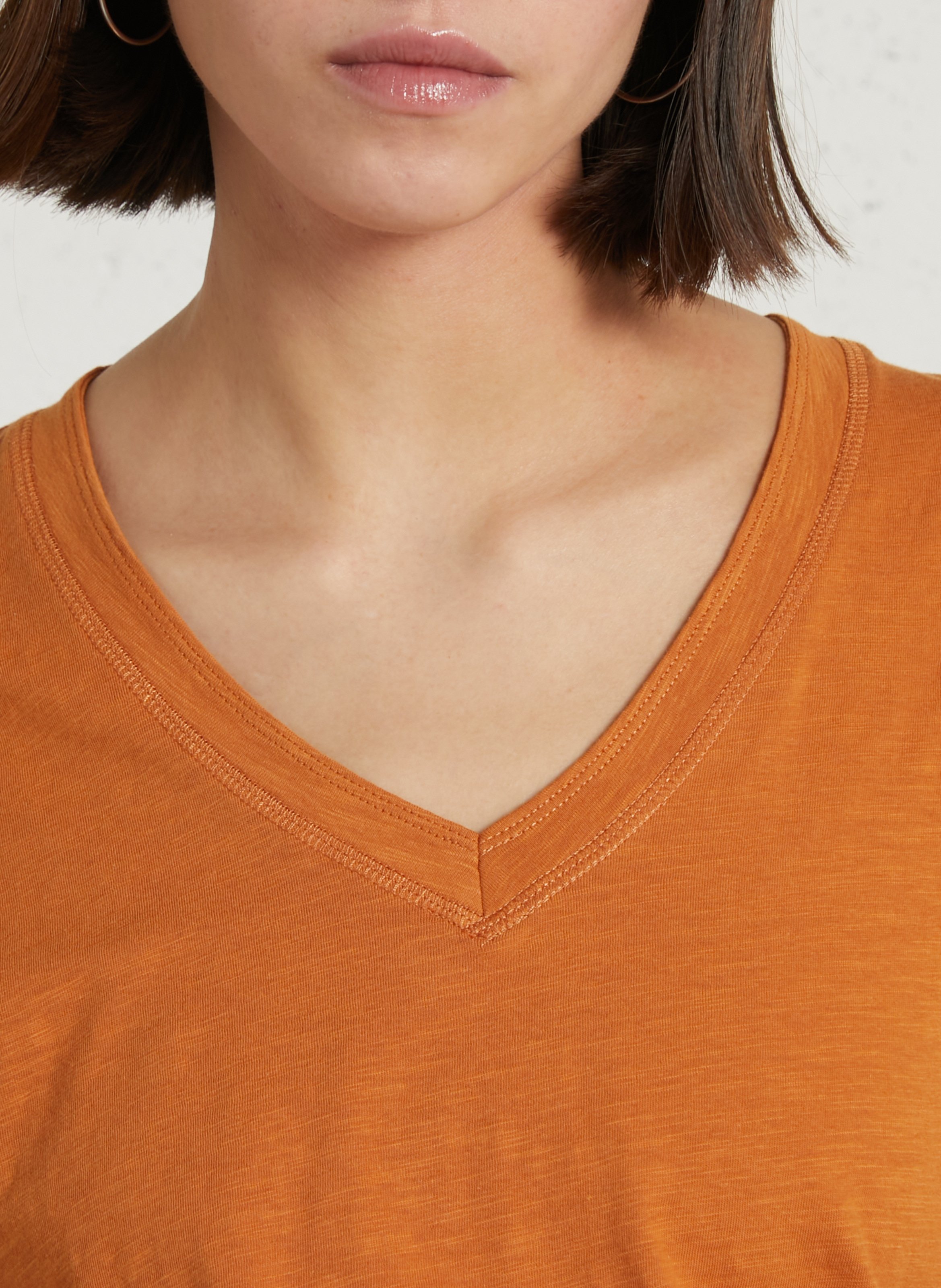 Tee-shirt droit chiné en coton delya MAISON 123 Doré