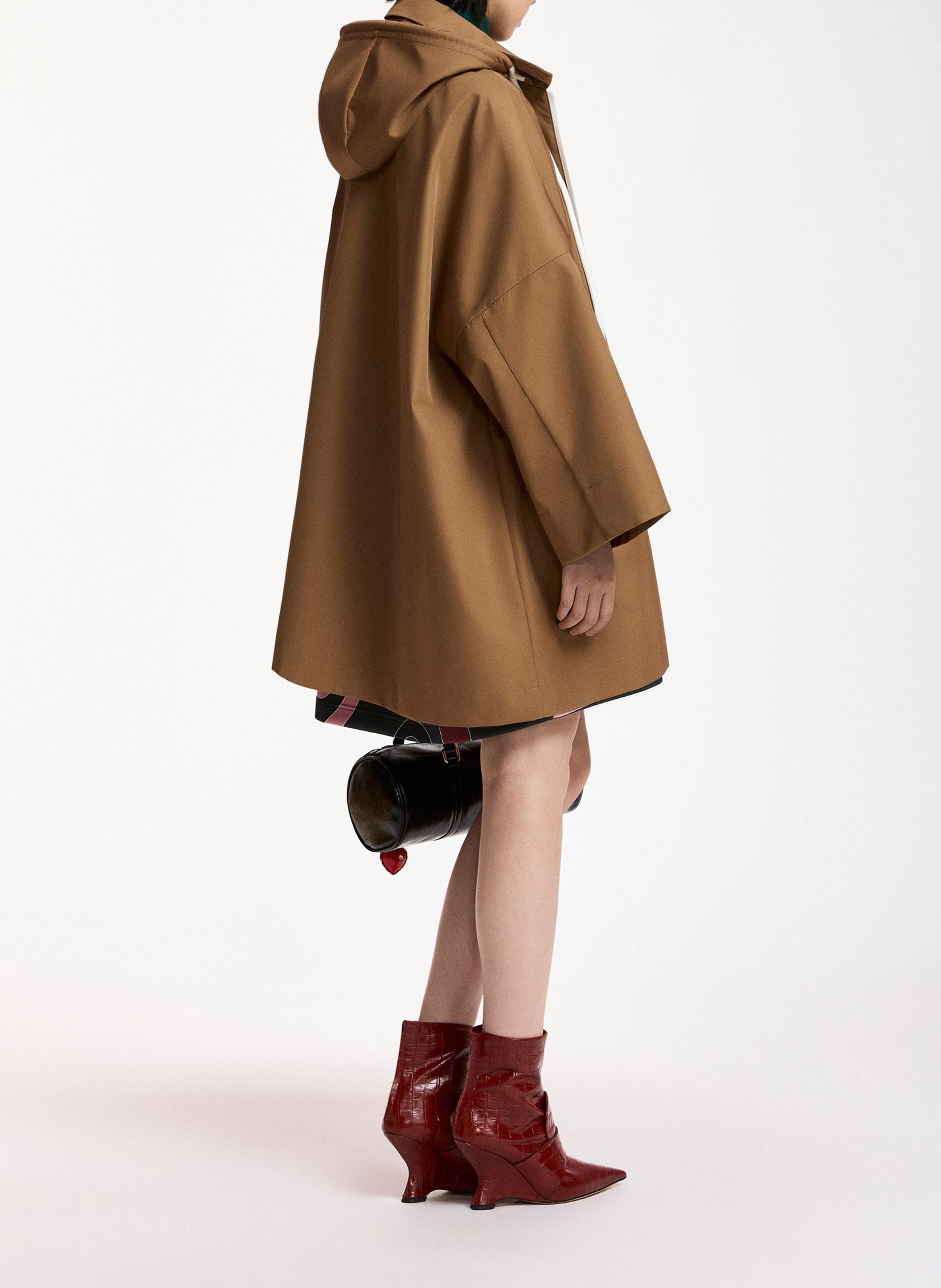 Cape oversize imperméable à capuche krimson ESSENTIEL ANTWERP Marron