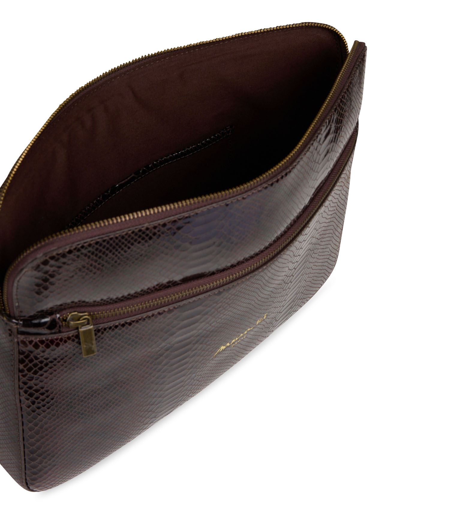 Pochette zippée en cuir leon MAISON 123 Marron