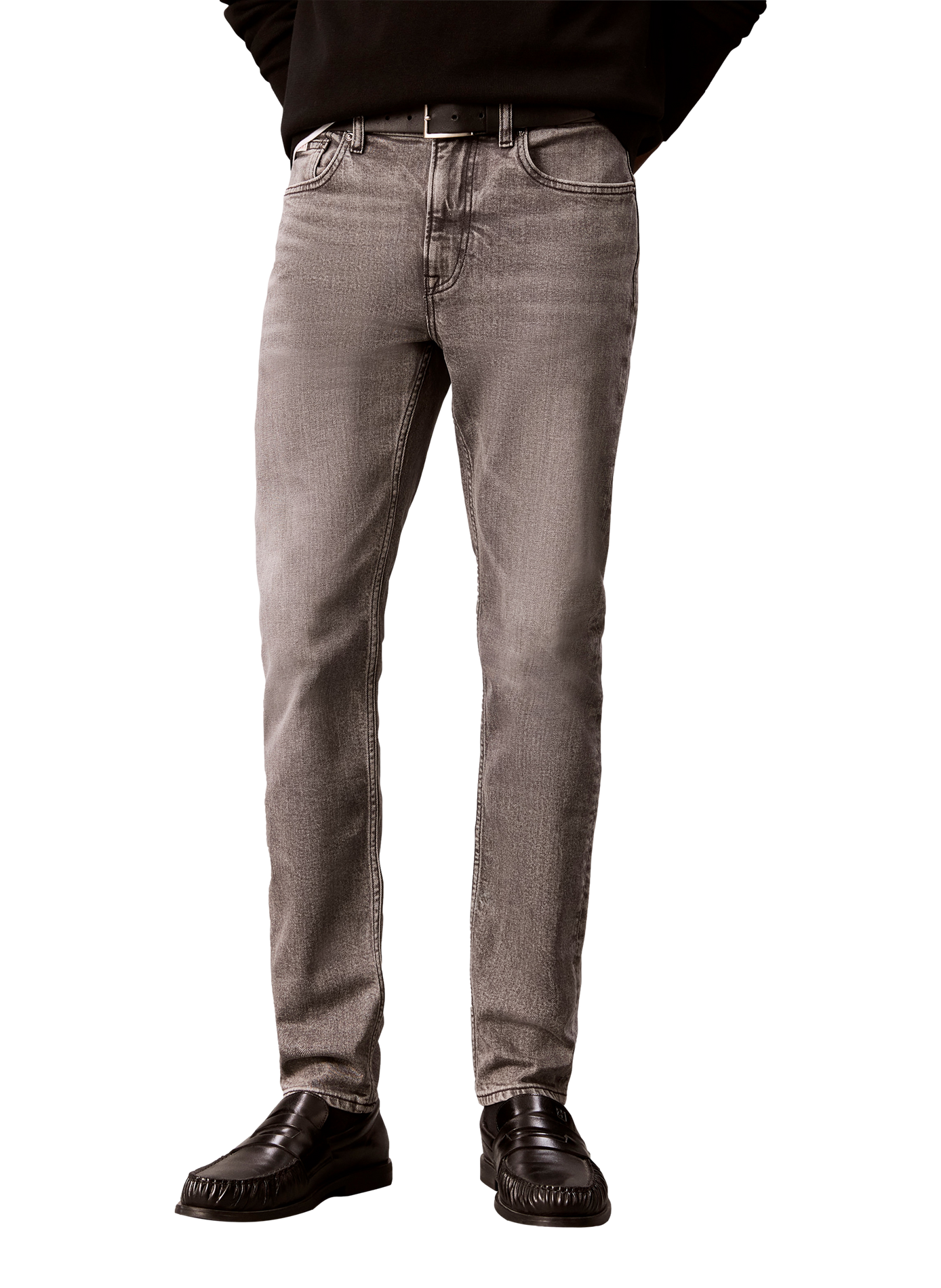 Jean skinny en coton mélangé CALVIN KLEIN Gris