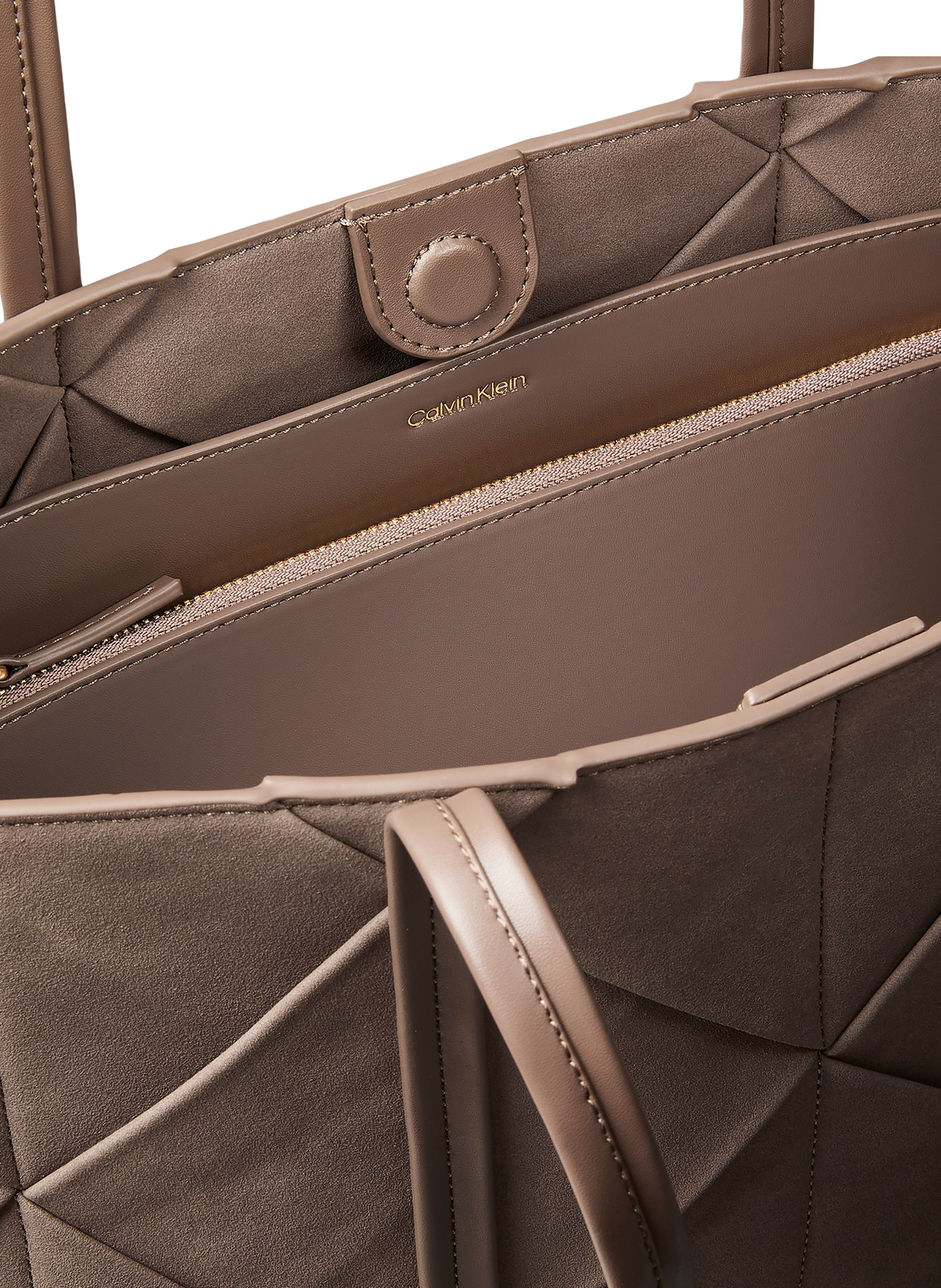 Suede tote bag CALVIN KLEIN Beige