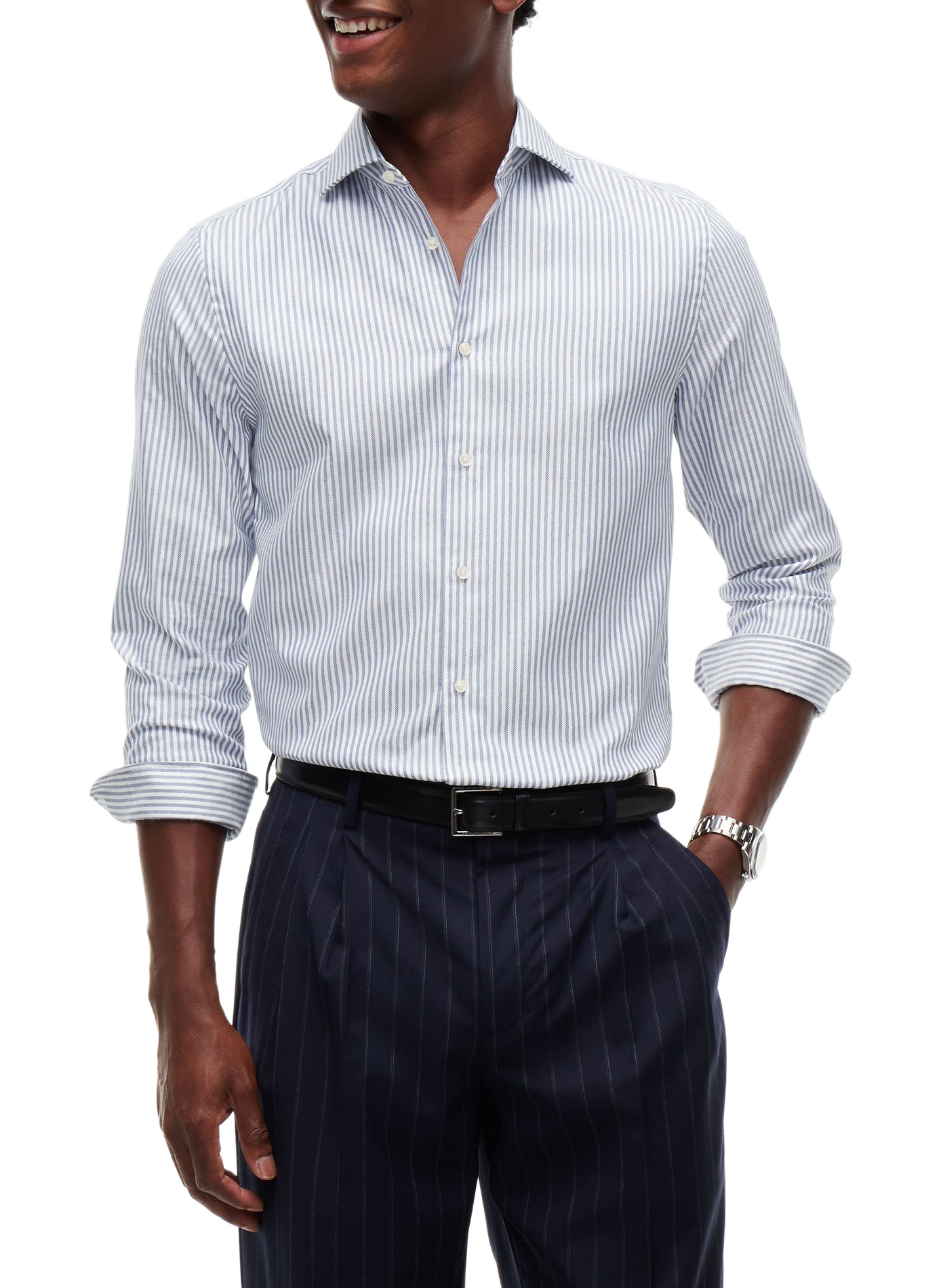 Chemise droite à rayures en coton TOMMY HILFIGER Multicolour
