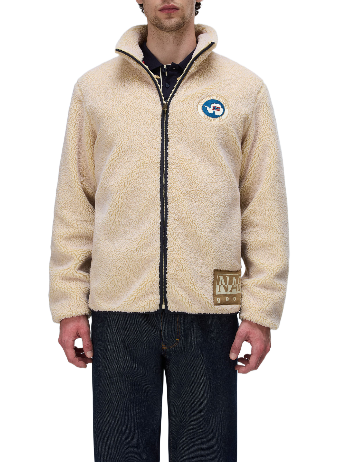 Polaire droite col montant en sherpa NAPAPIJRI Beige