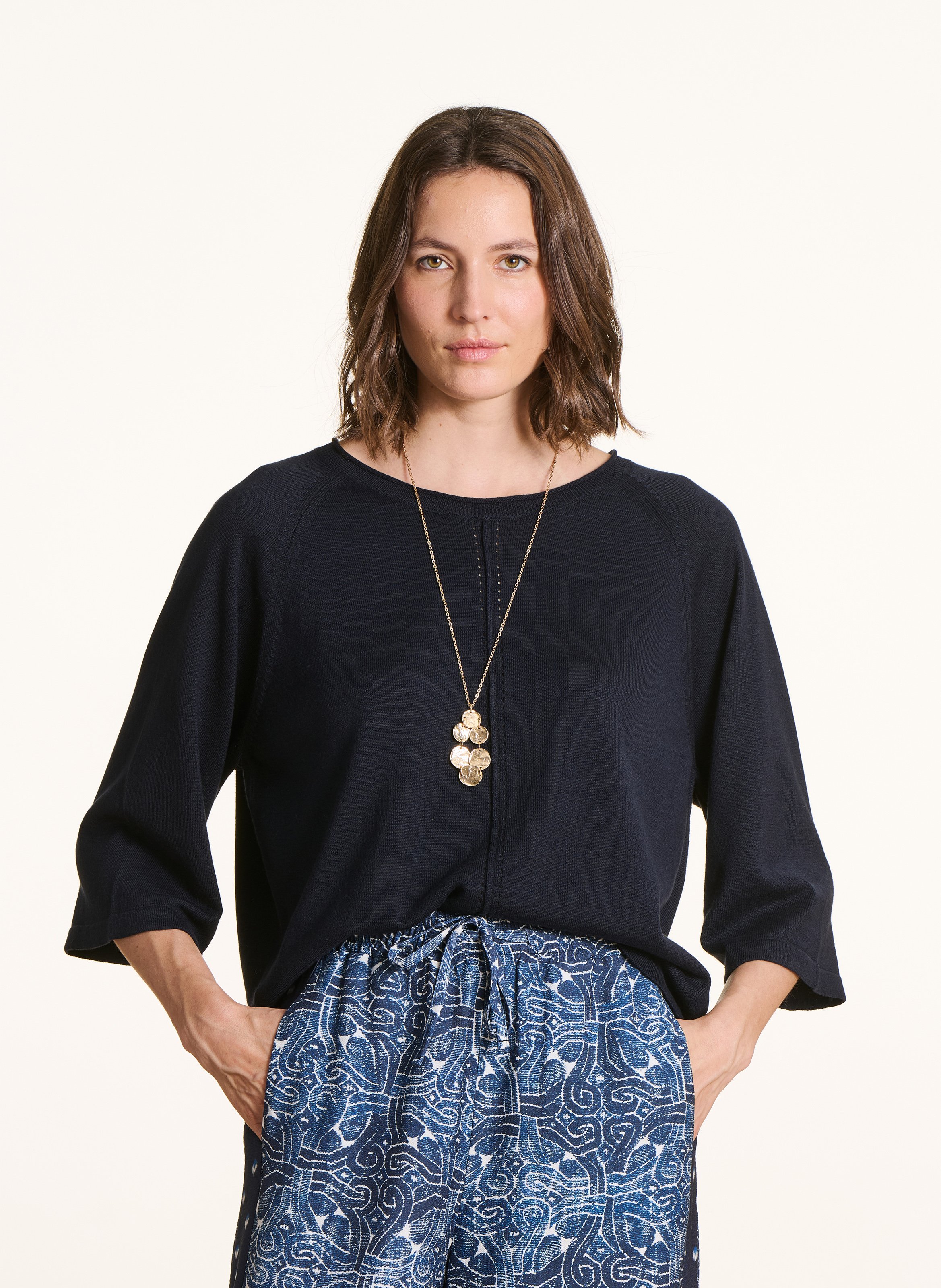 Oversized trui van fijn breisel LA FEE MARABOUTEE Blauw