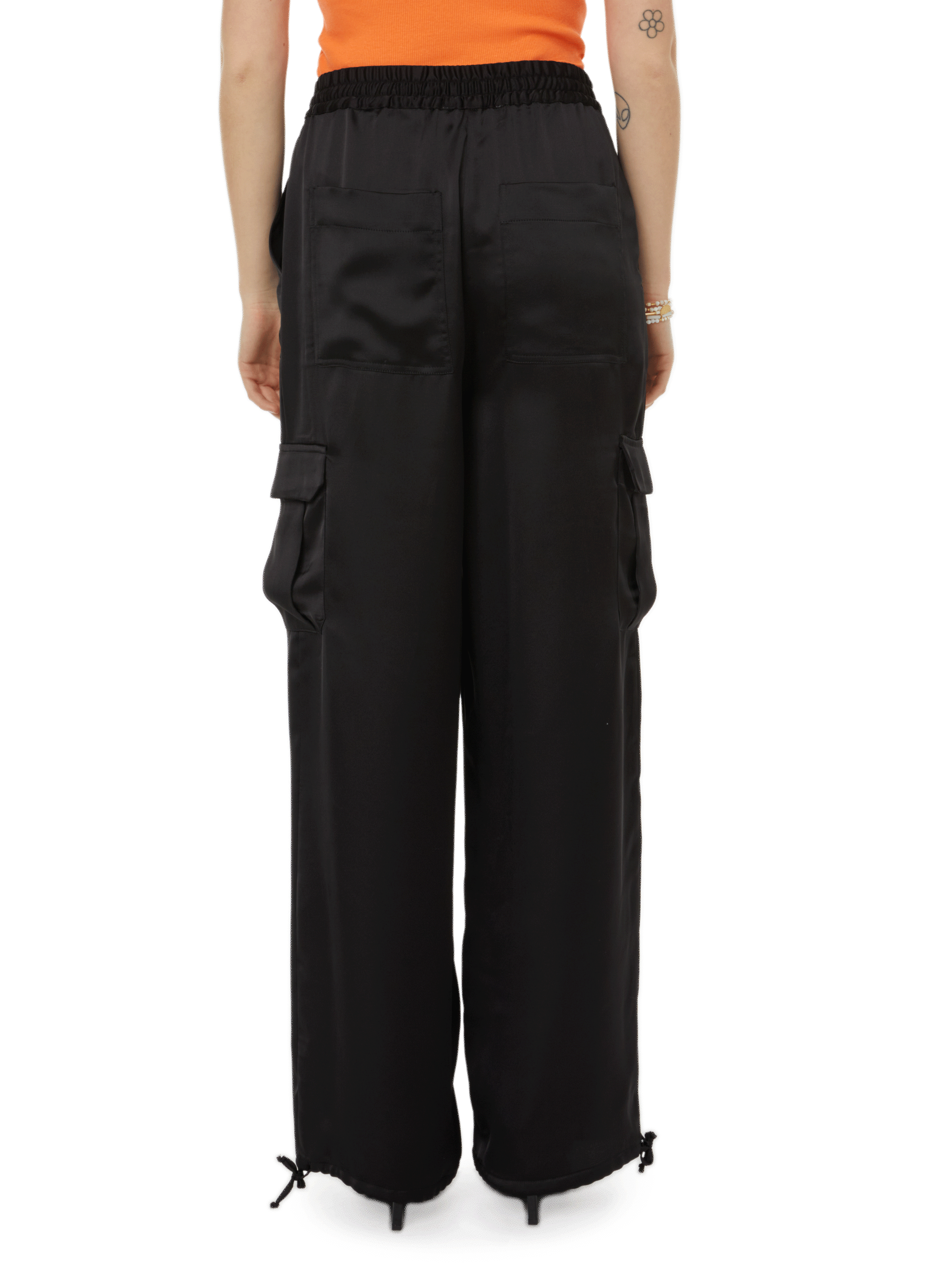 Recycled polyester-blend satin trousers SAISON 1865 Black