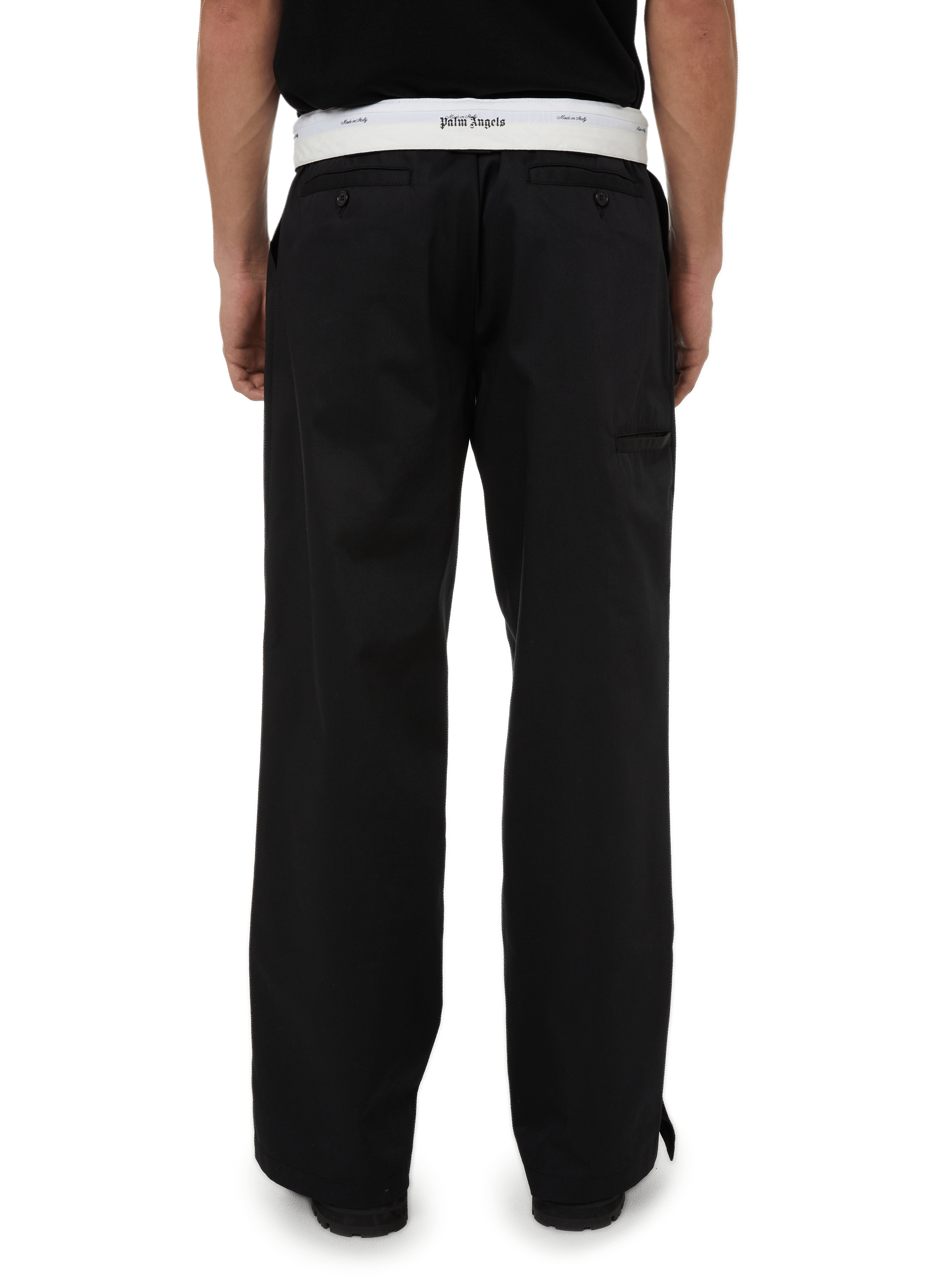 Wide-leg chino trousers PALM ANGELS Black