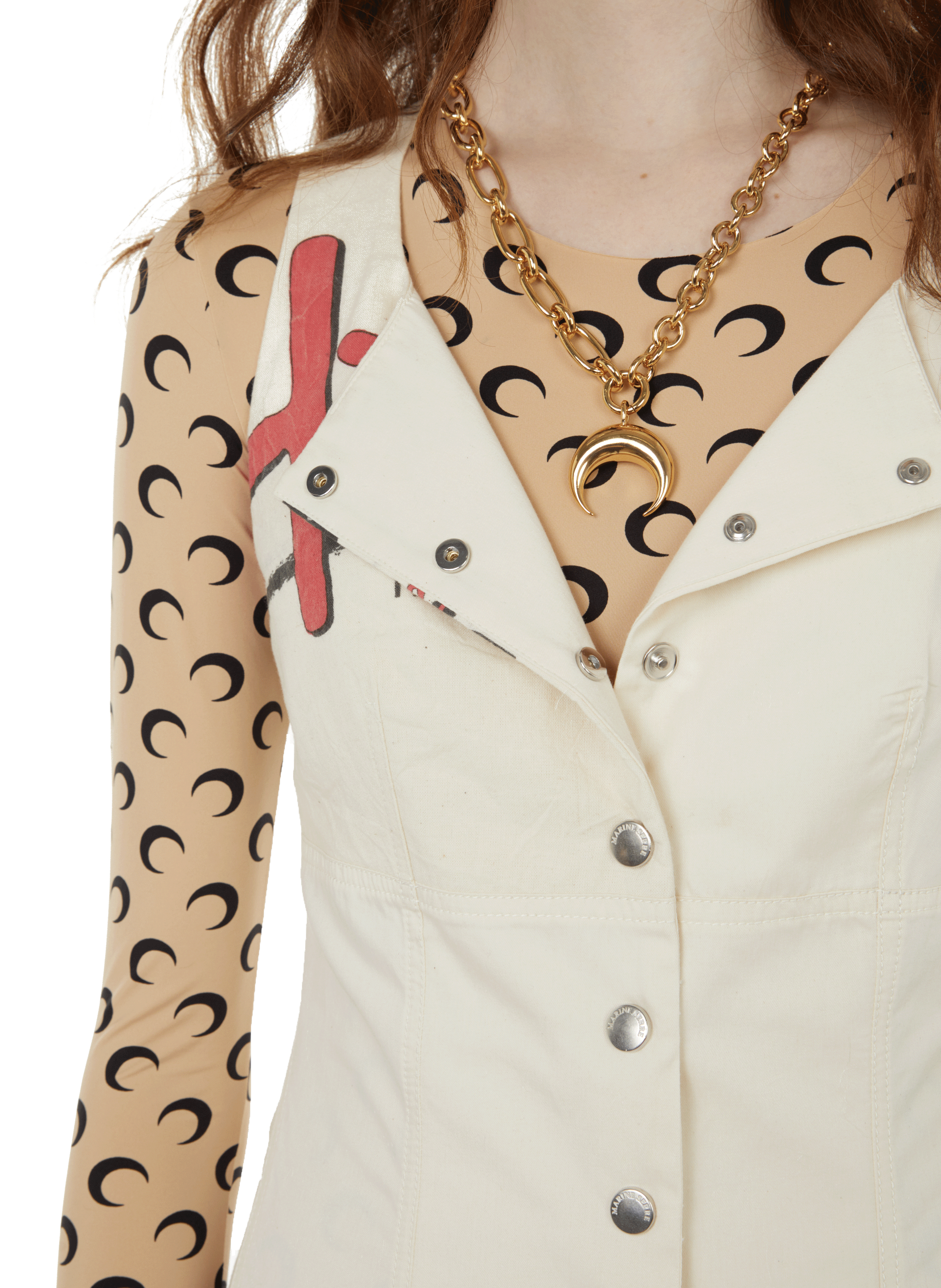 Robe longue imprimée en coton MARINE SERRE Multicolore