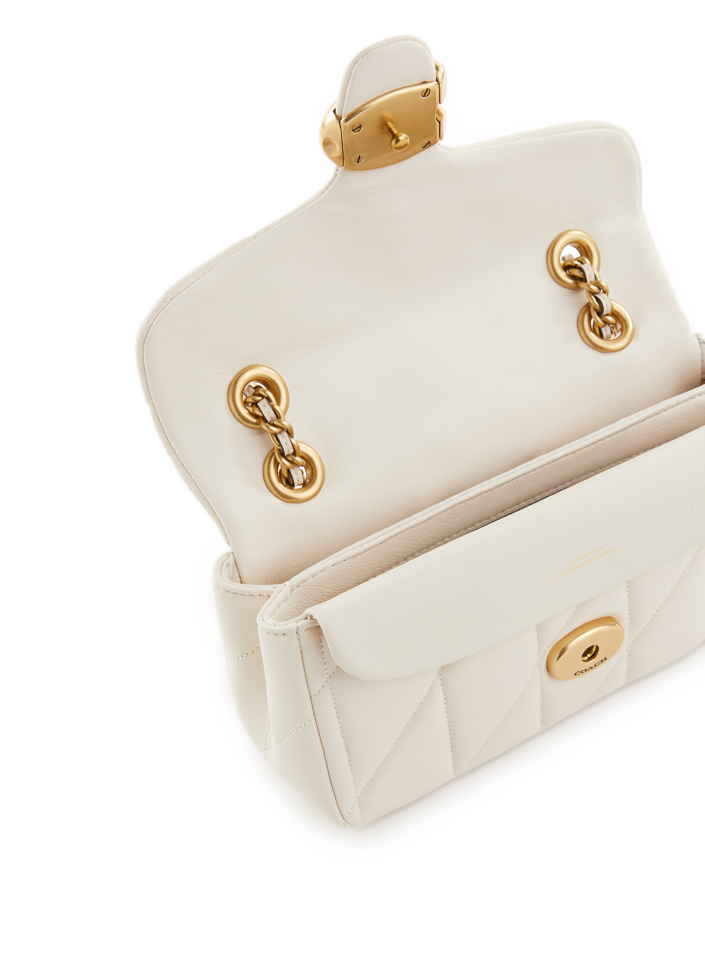 Sac à bandoulière matelassé en cuir COACH Beige