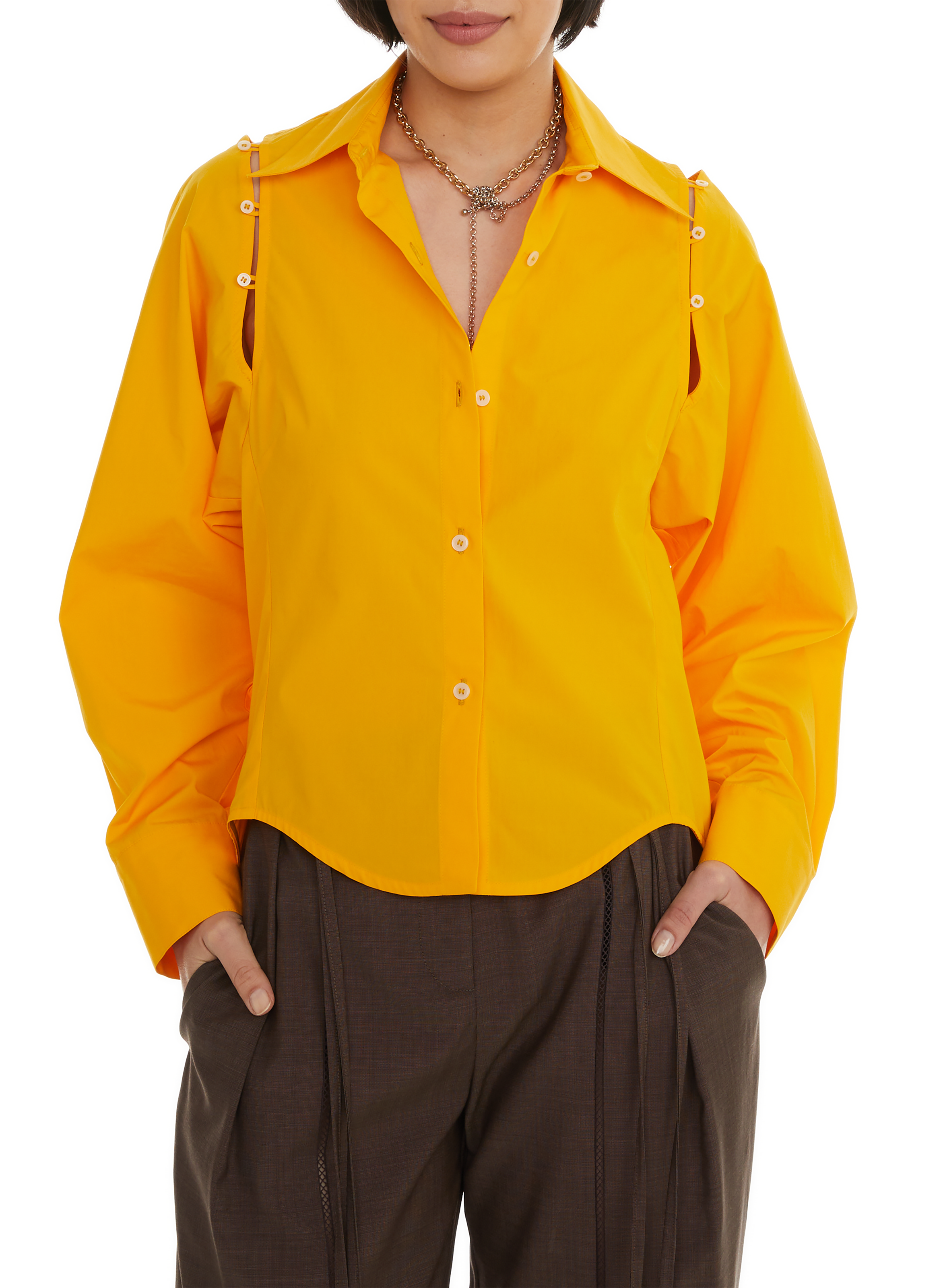 EUDON CHOI Chemise en coton  Orange