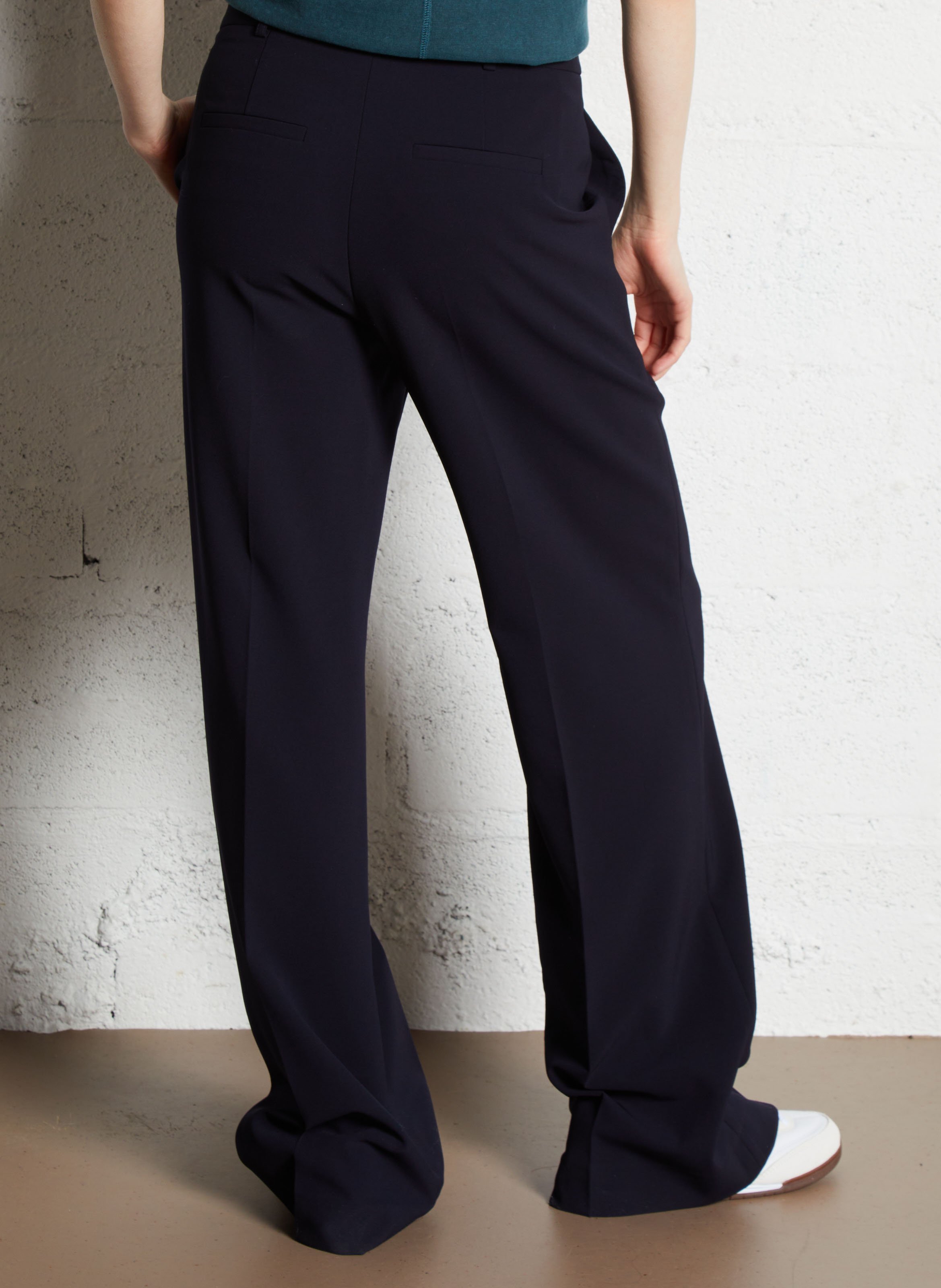 Pantalon droit plissé layla Bleu