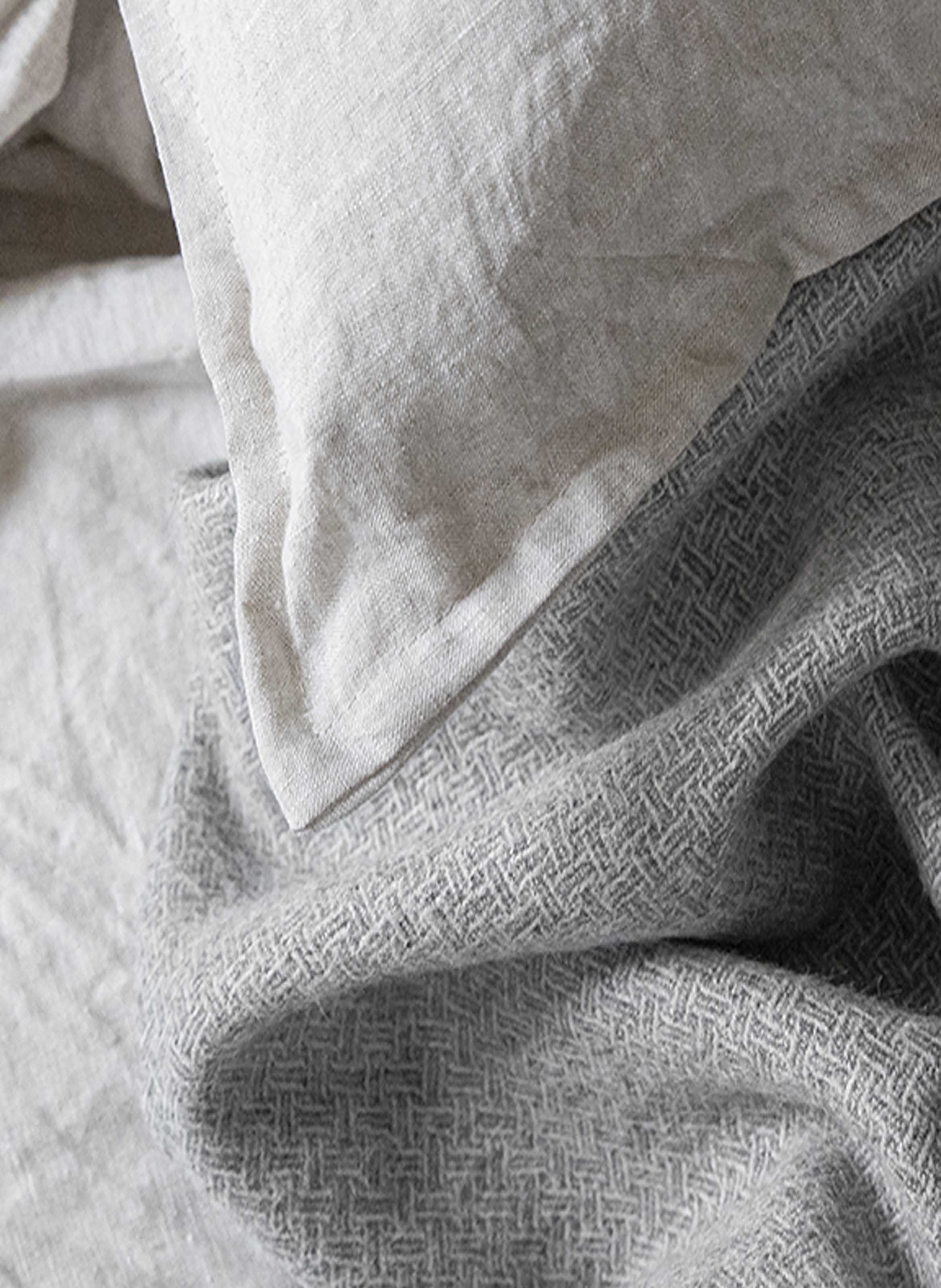 Drap plat uni en lin lavé, nouvelle vague ALEXANDRE TURPAULT Beige